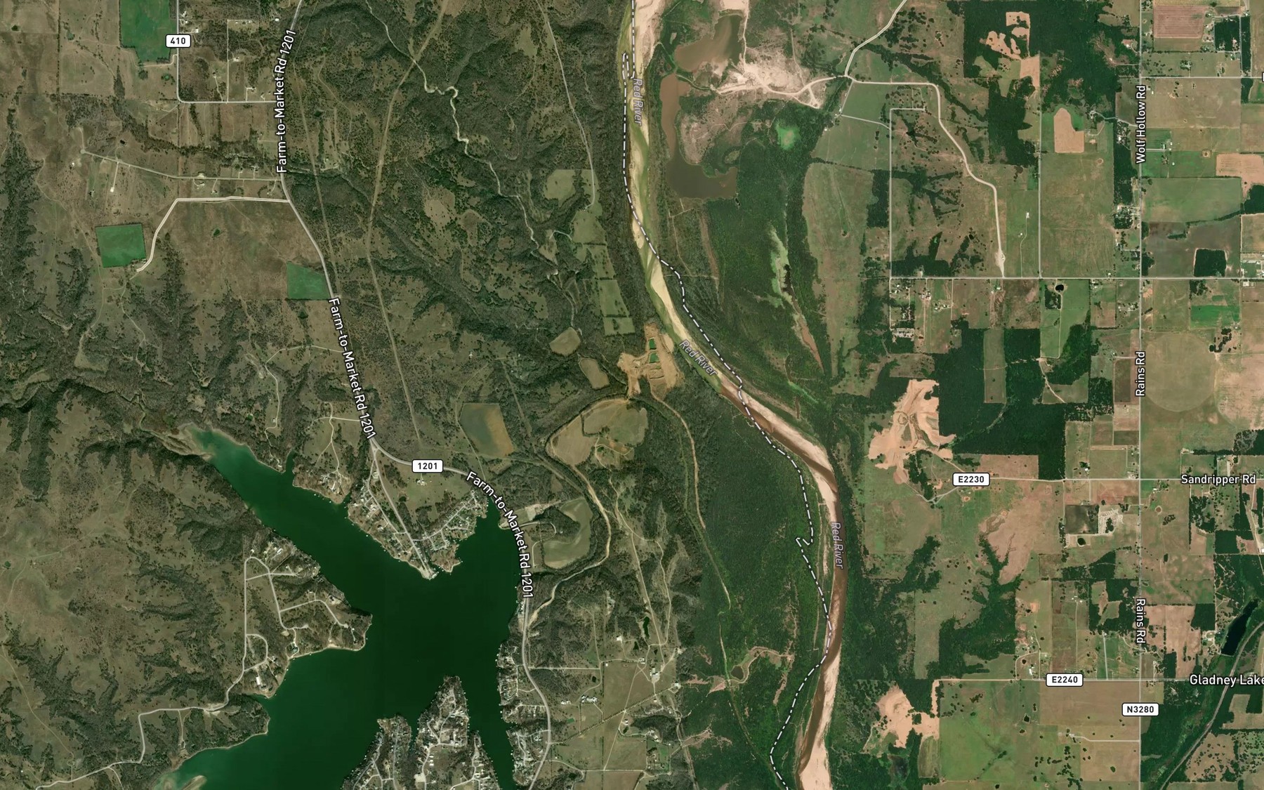 Satellite map of the Brewster Creek