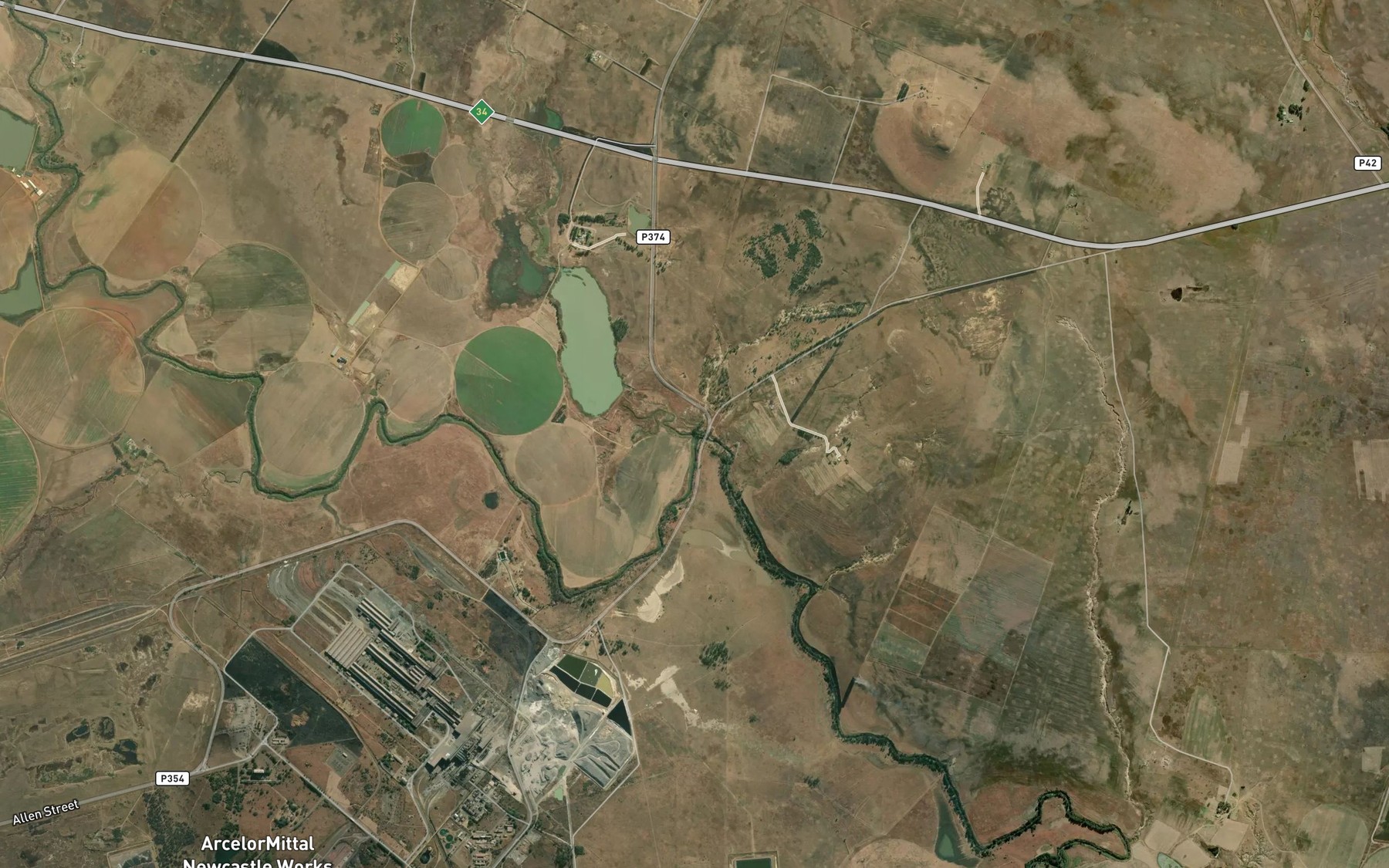 Satellite map of the Doringspruit