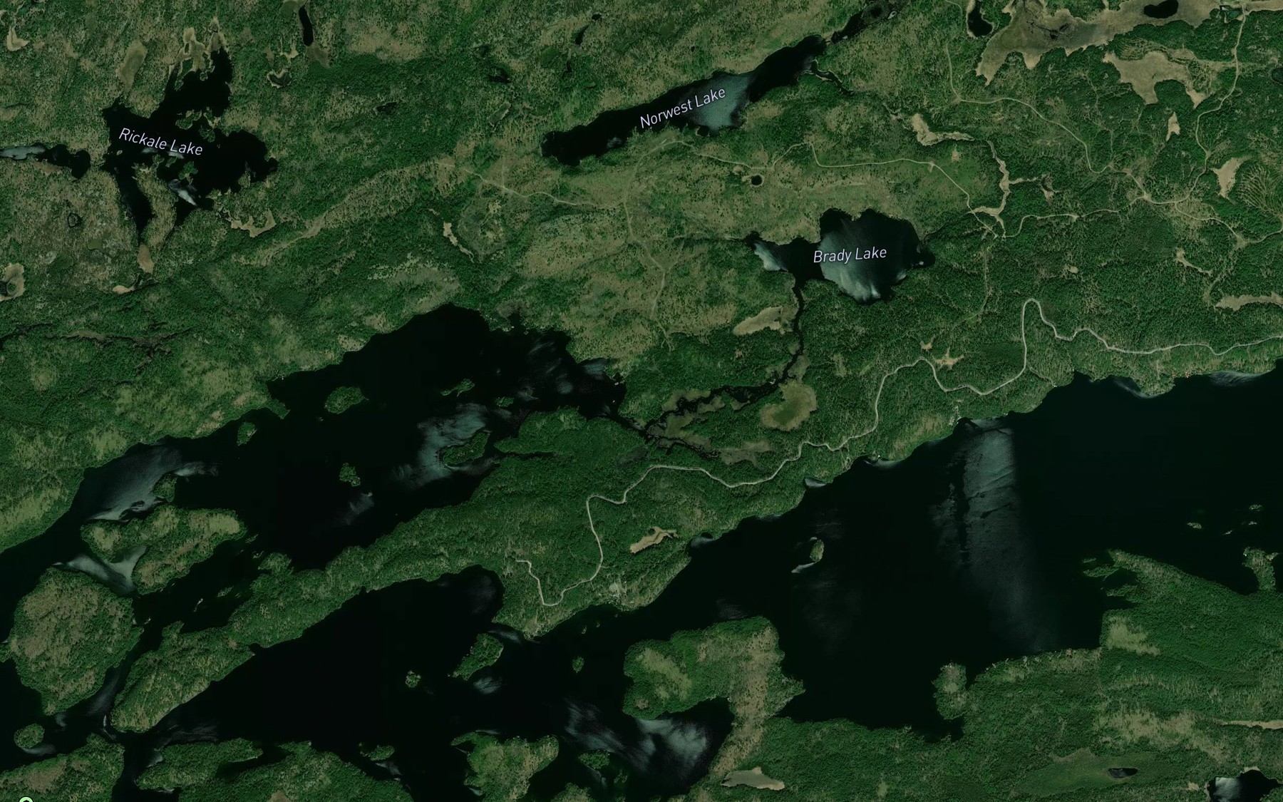 Satellite map of the Brady Creek