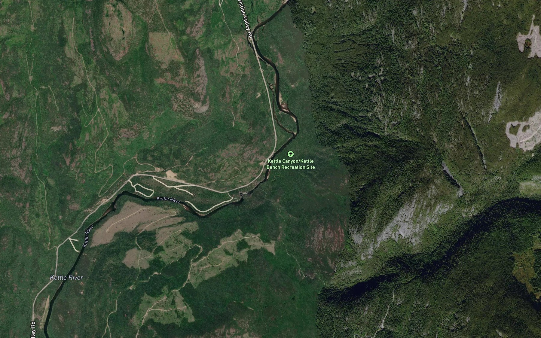 Satellite map of the Thone Creek