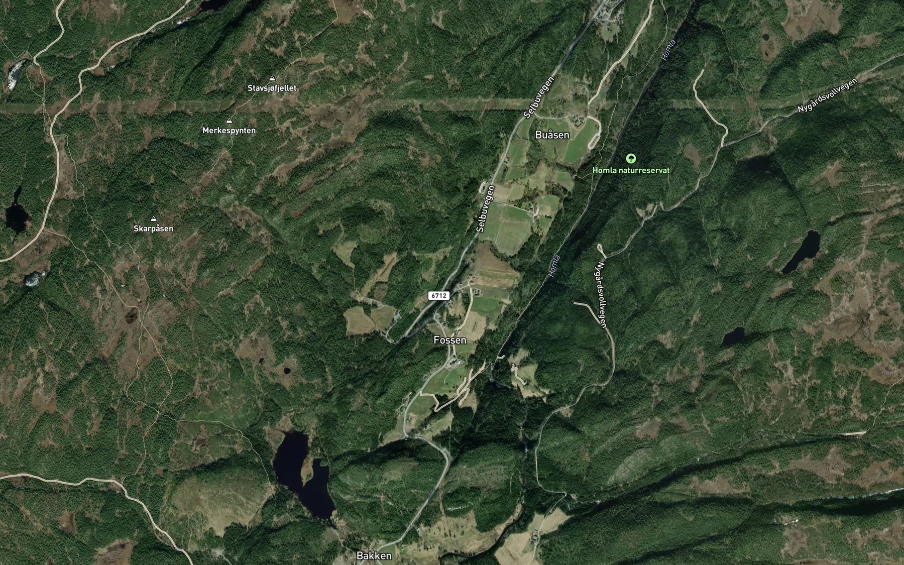 Satellite map of the Fosslibekken