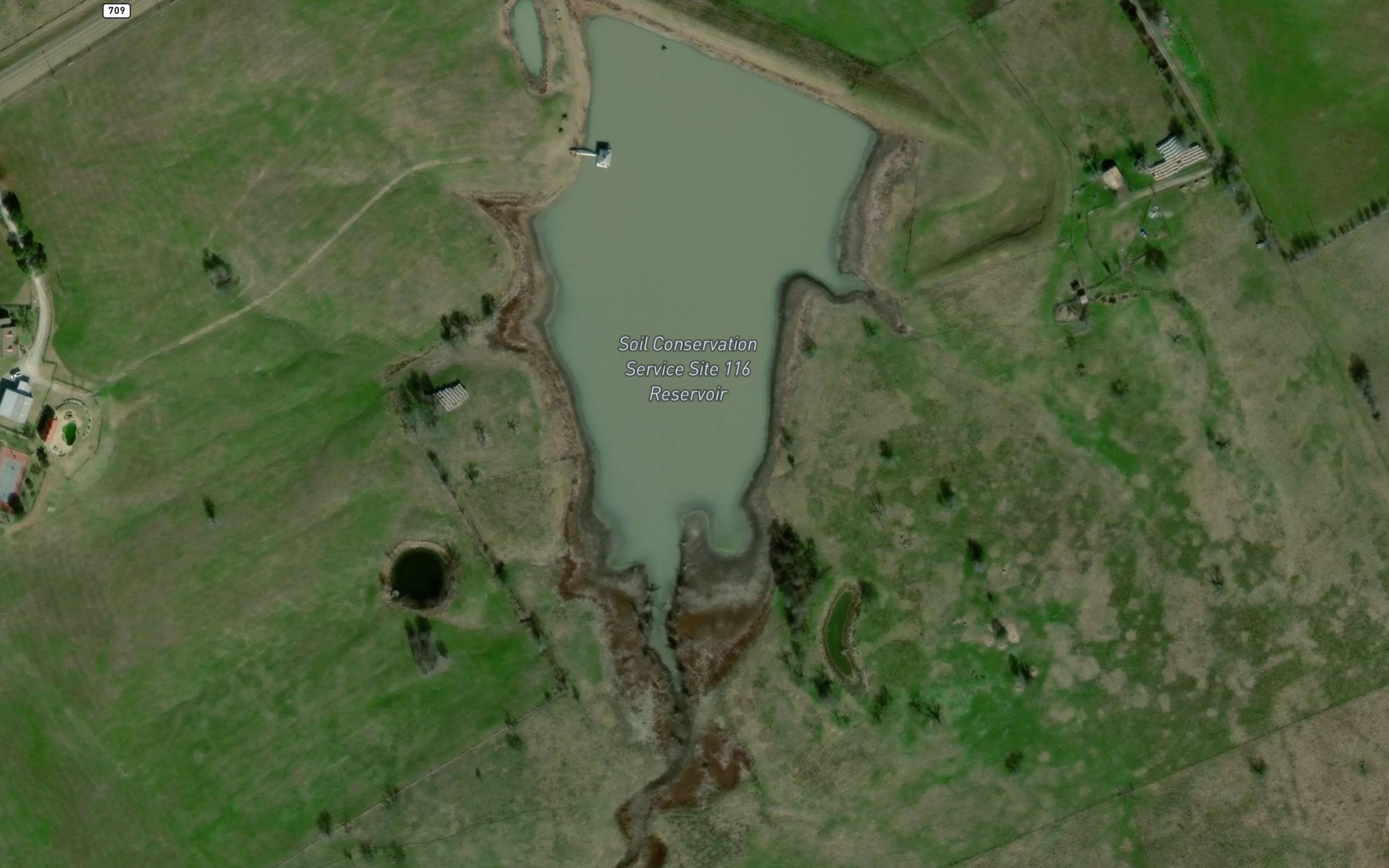 Satellite map of the Soil Conservation Service Site 116 Reservoir