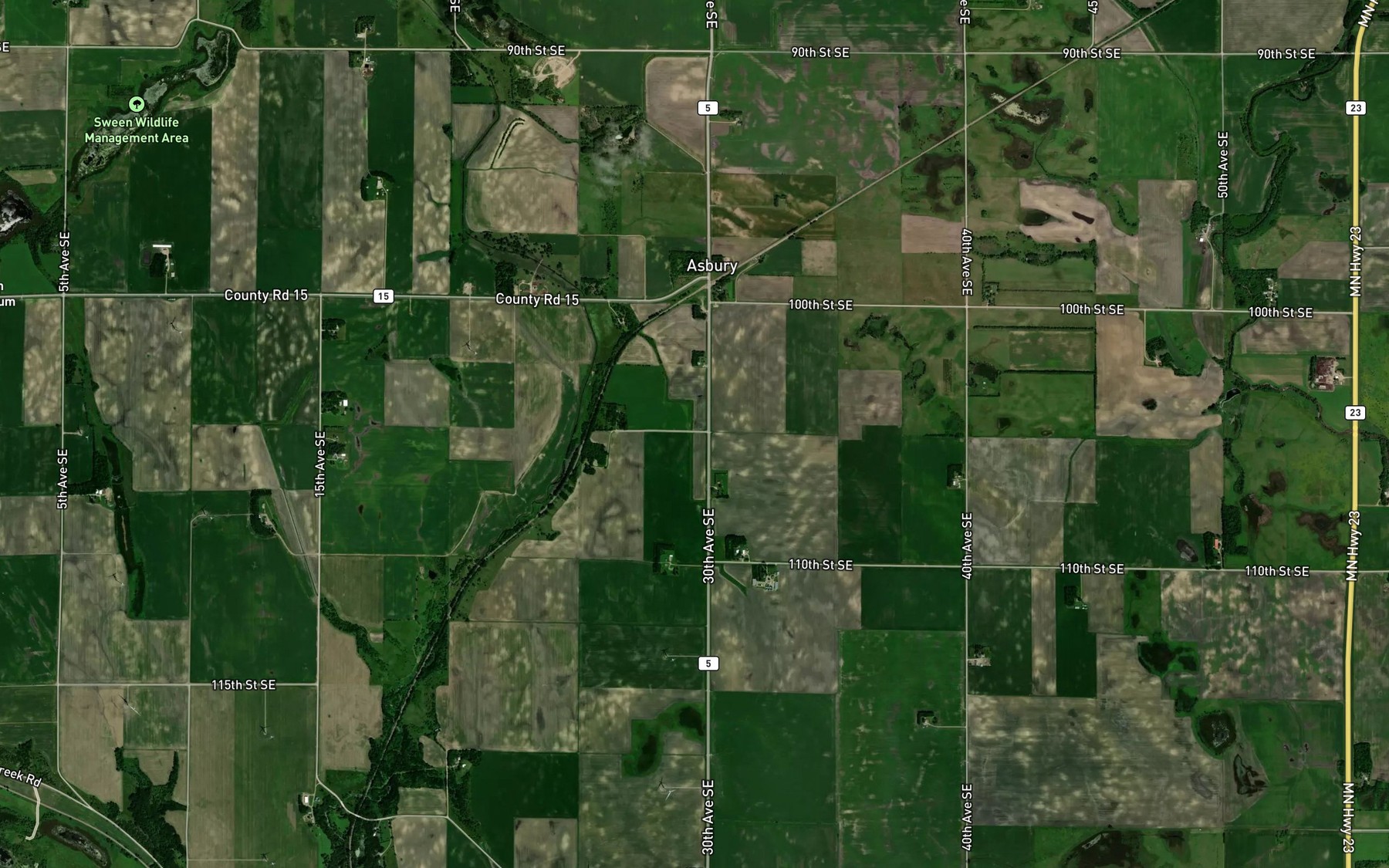 Satellite map of the County Ditch Number Sixtyfive