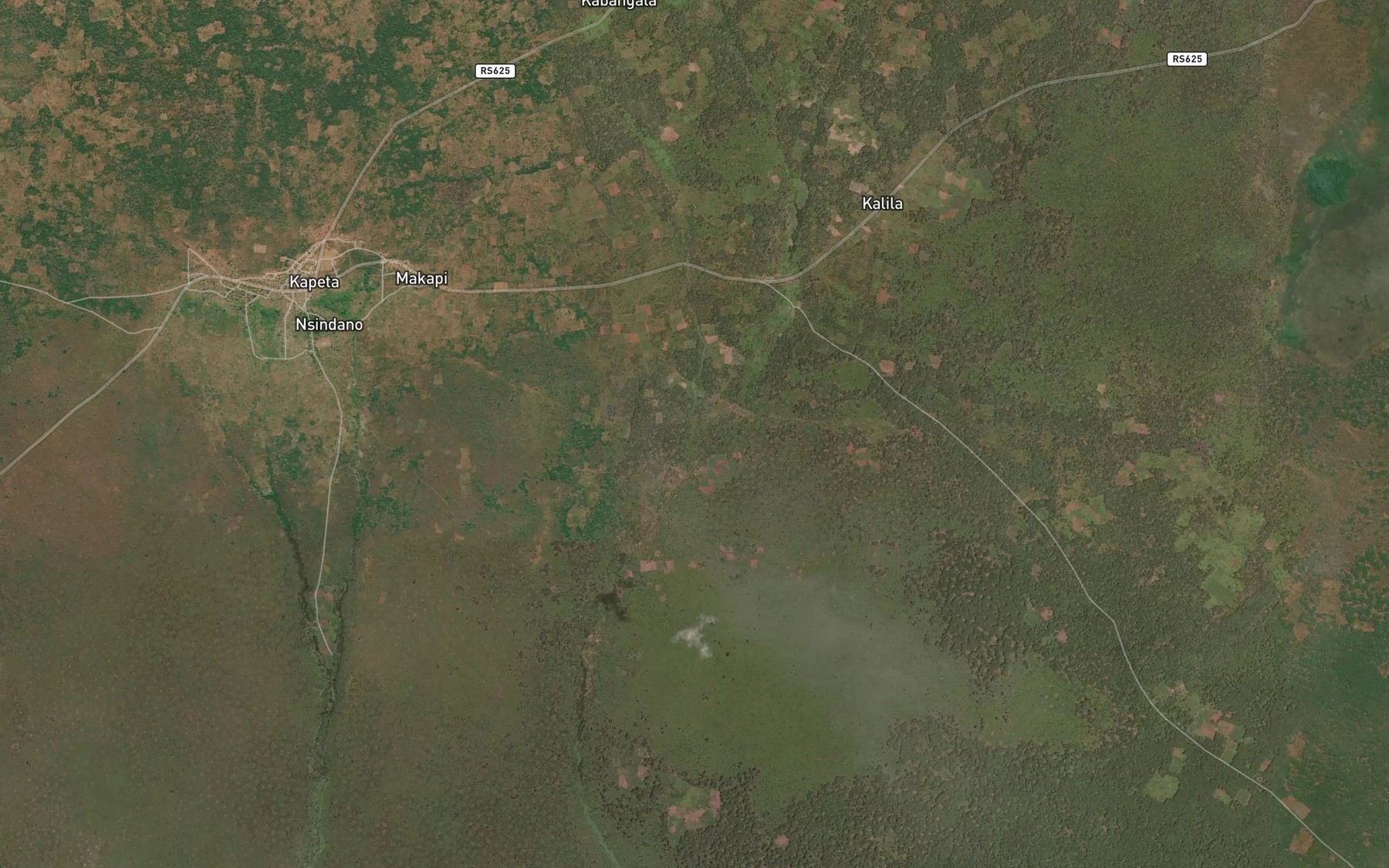 Satellite map of the Kabangala