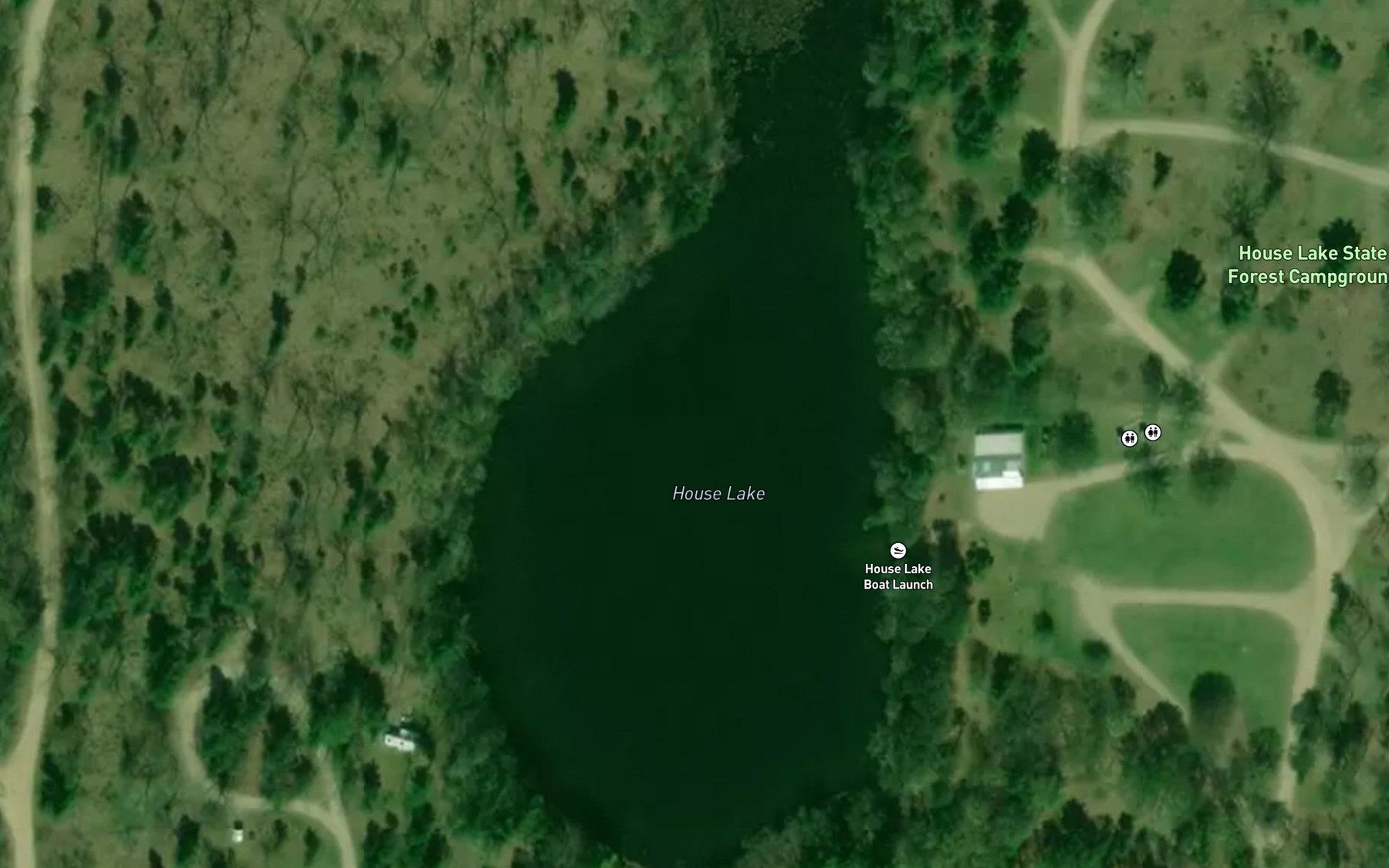 Satellite map of the House Lake