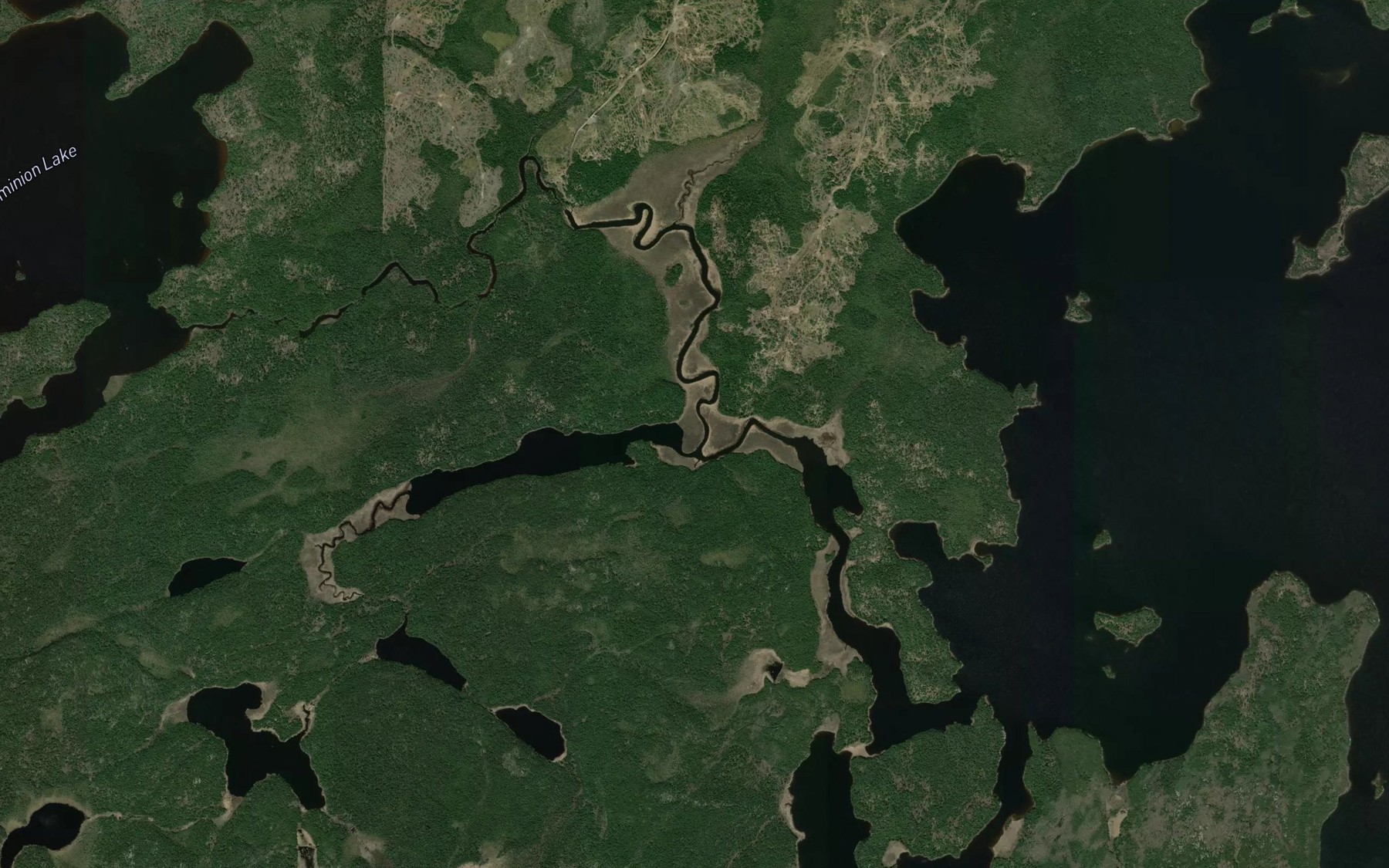Satellite map of the Dominion River