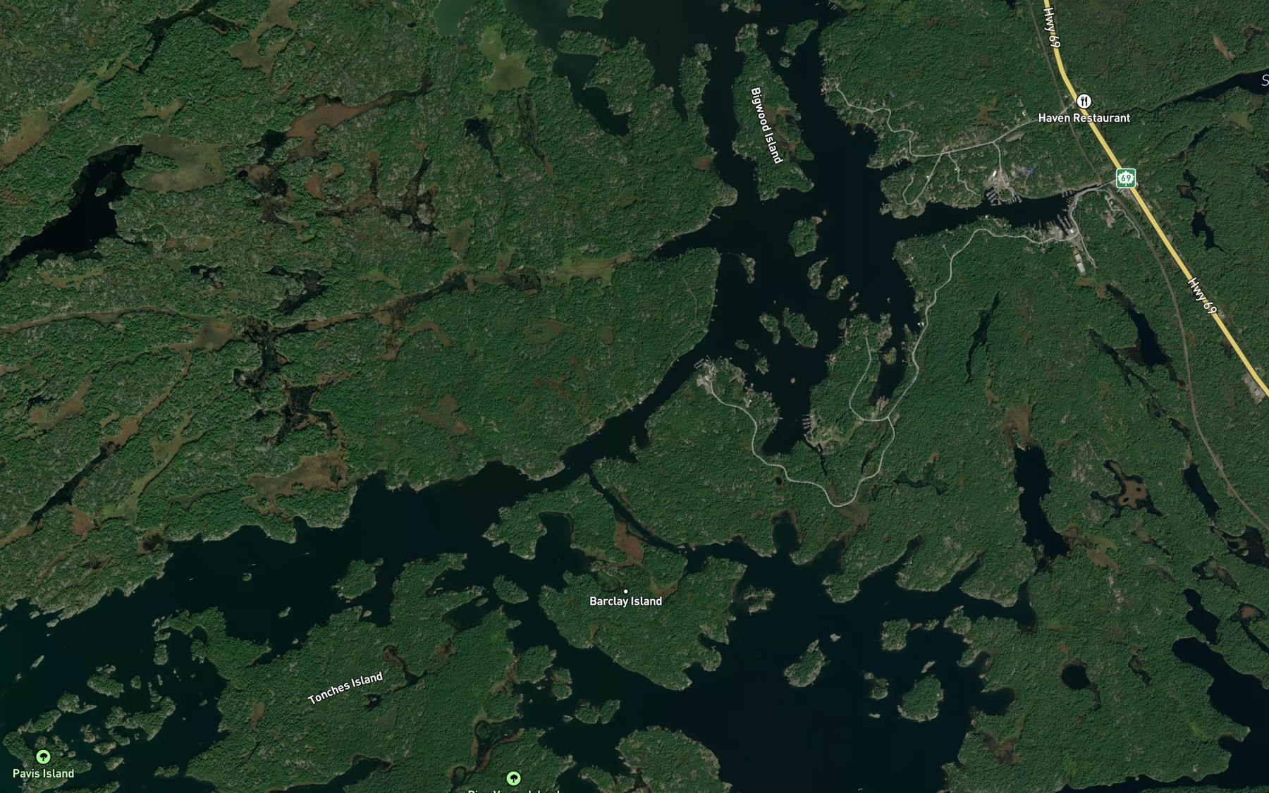Satellite map of the Brignall Banks Narrows
