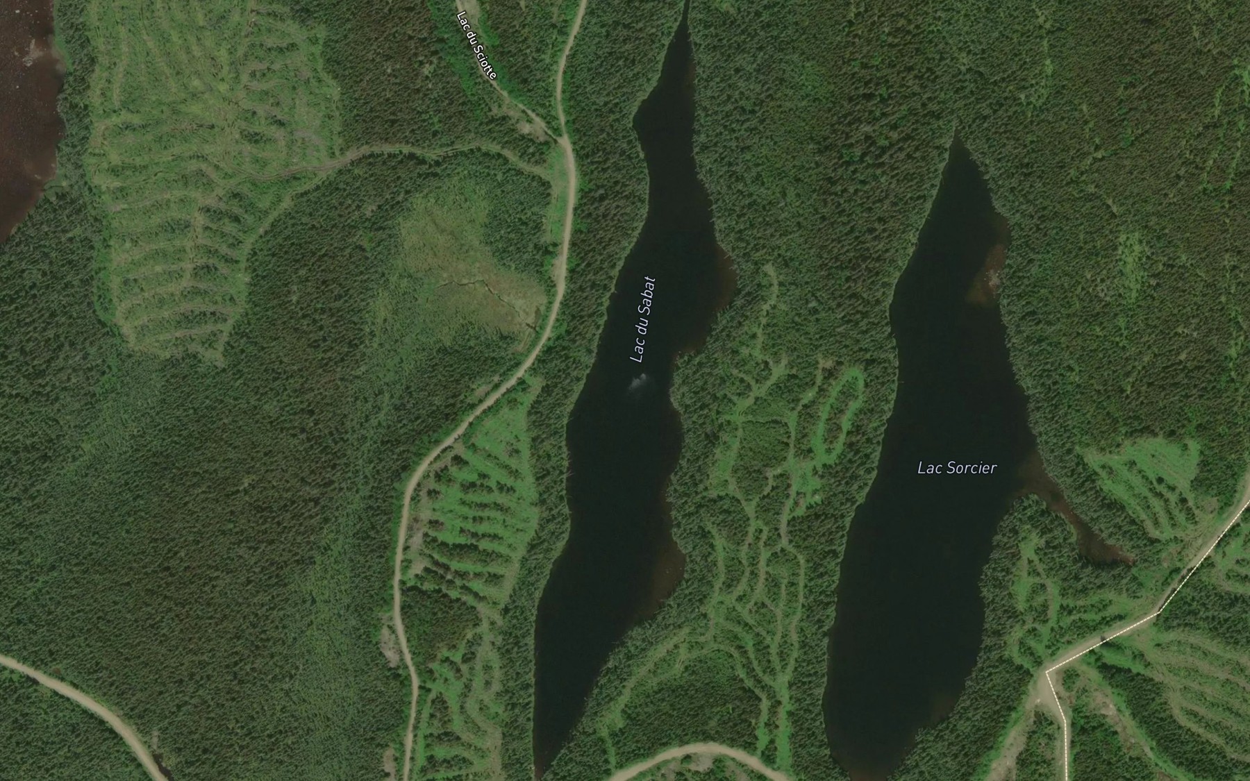 Satellite map of the Lac du Sabbat