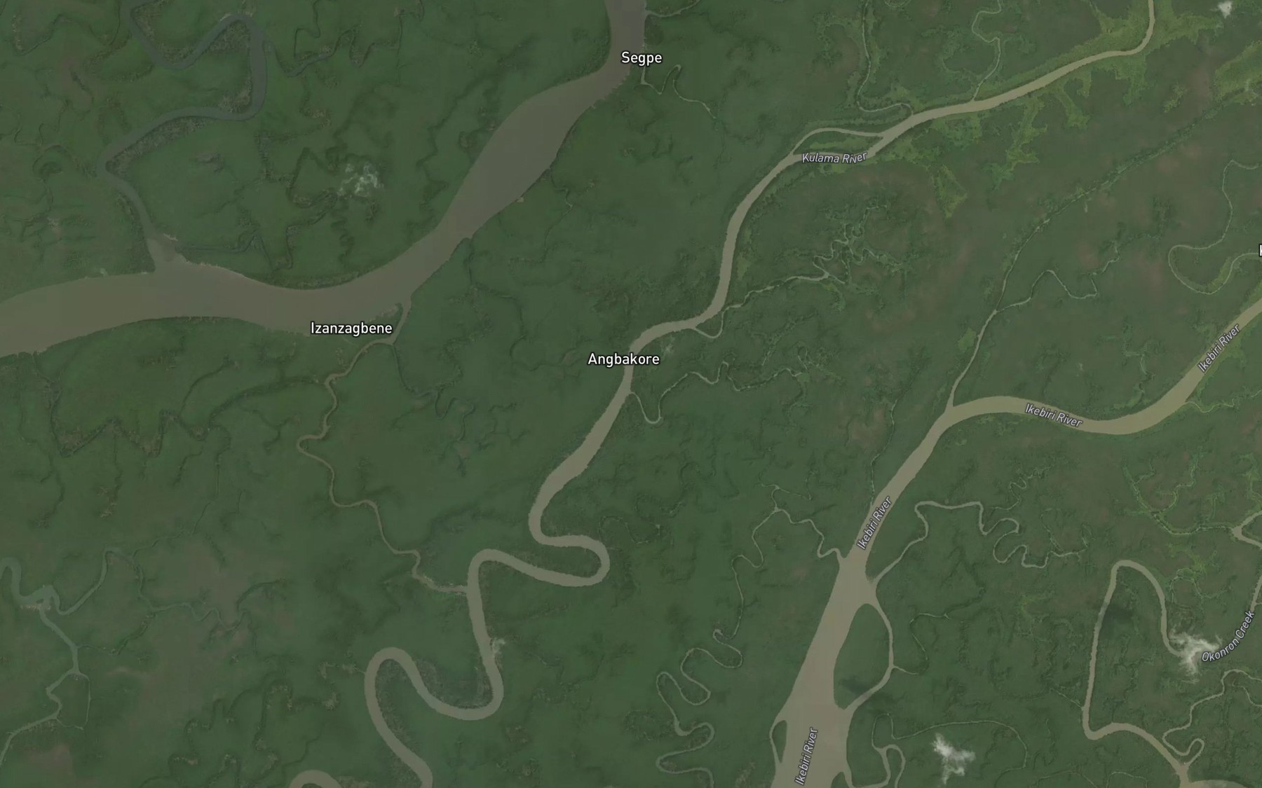 Satellite map of the Pele Creek