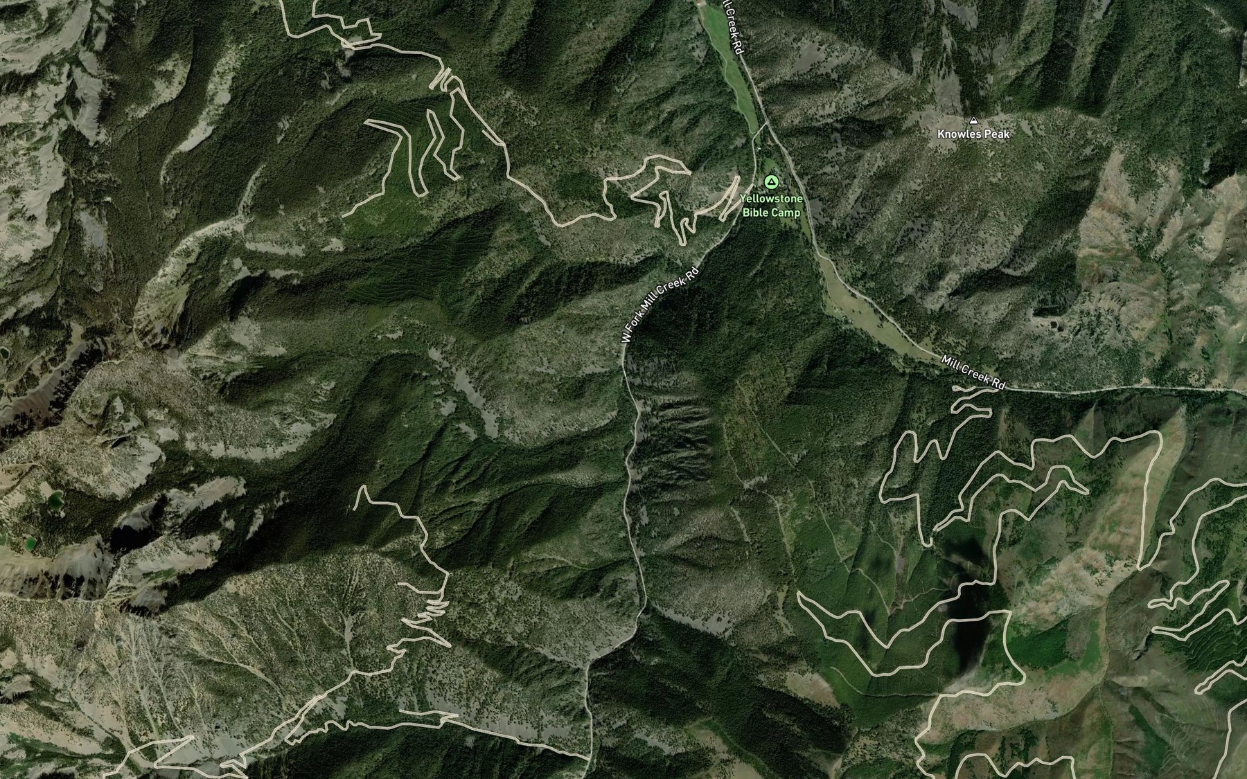 Satellite map of the Burnt Creek