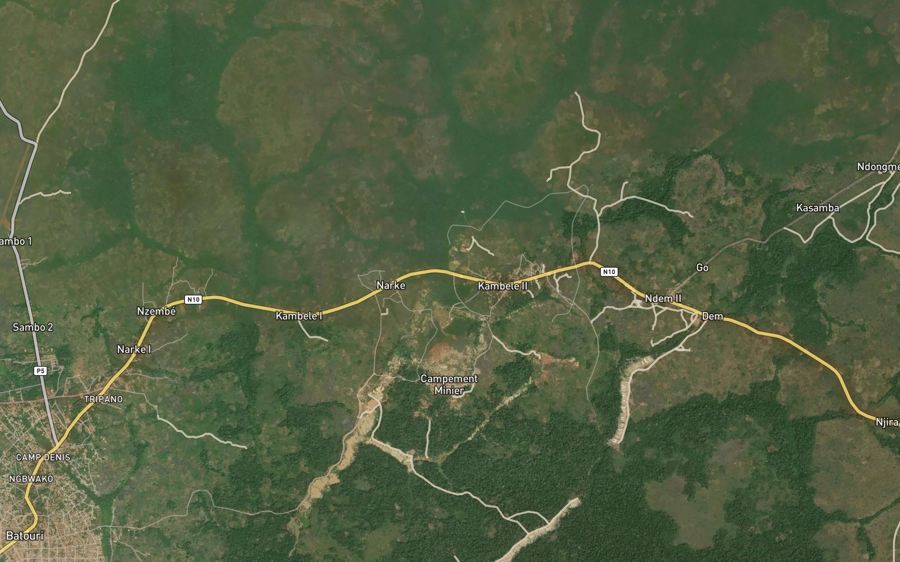 Satellite map of the Dja