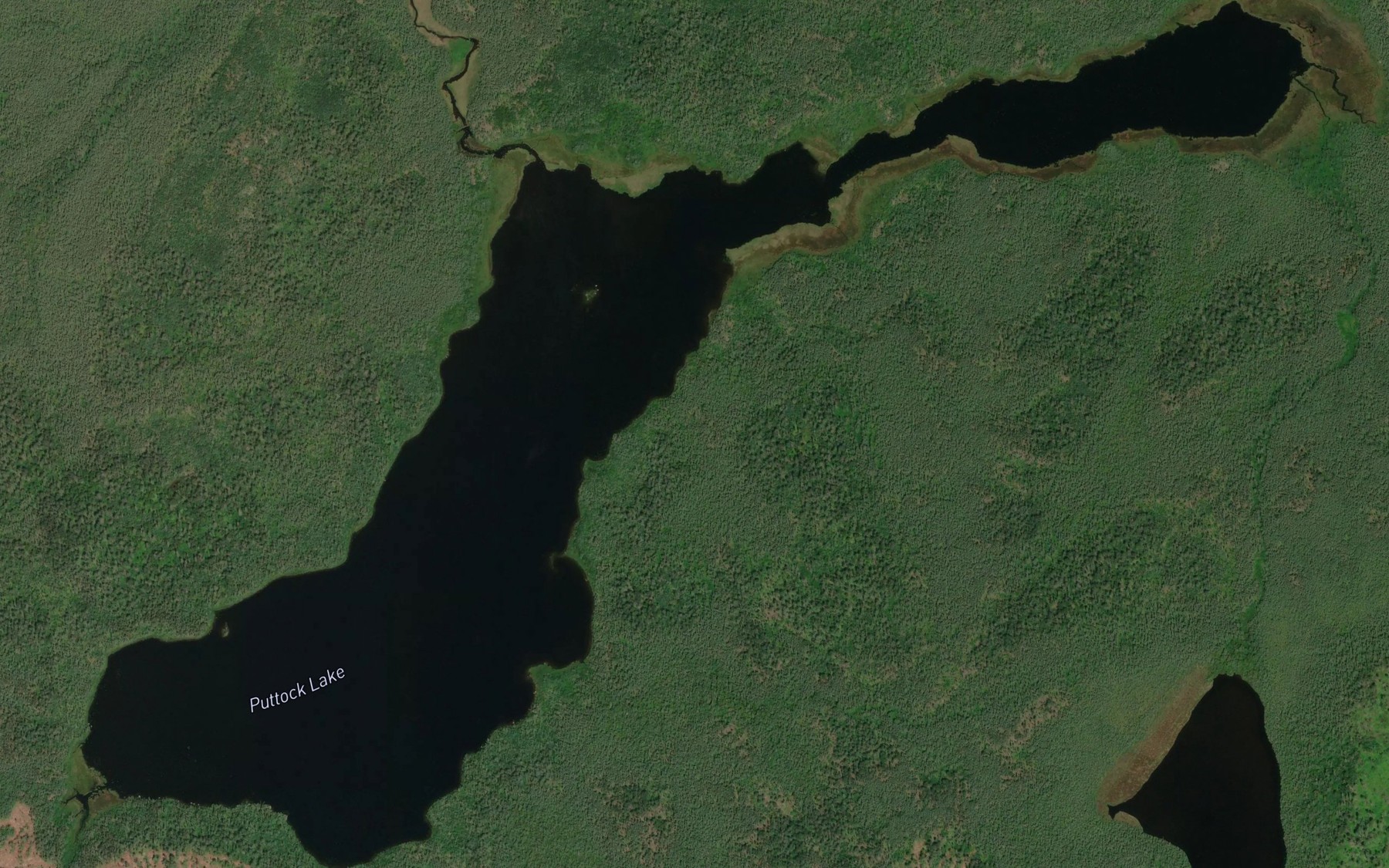 Satellite map of the Puttock Lake