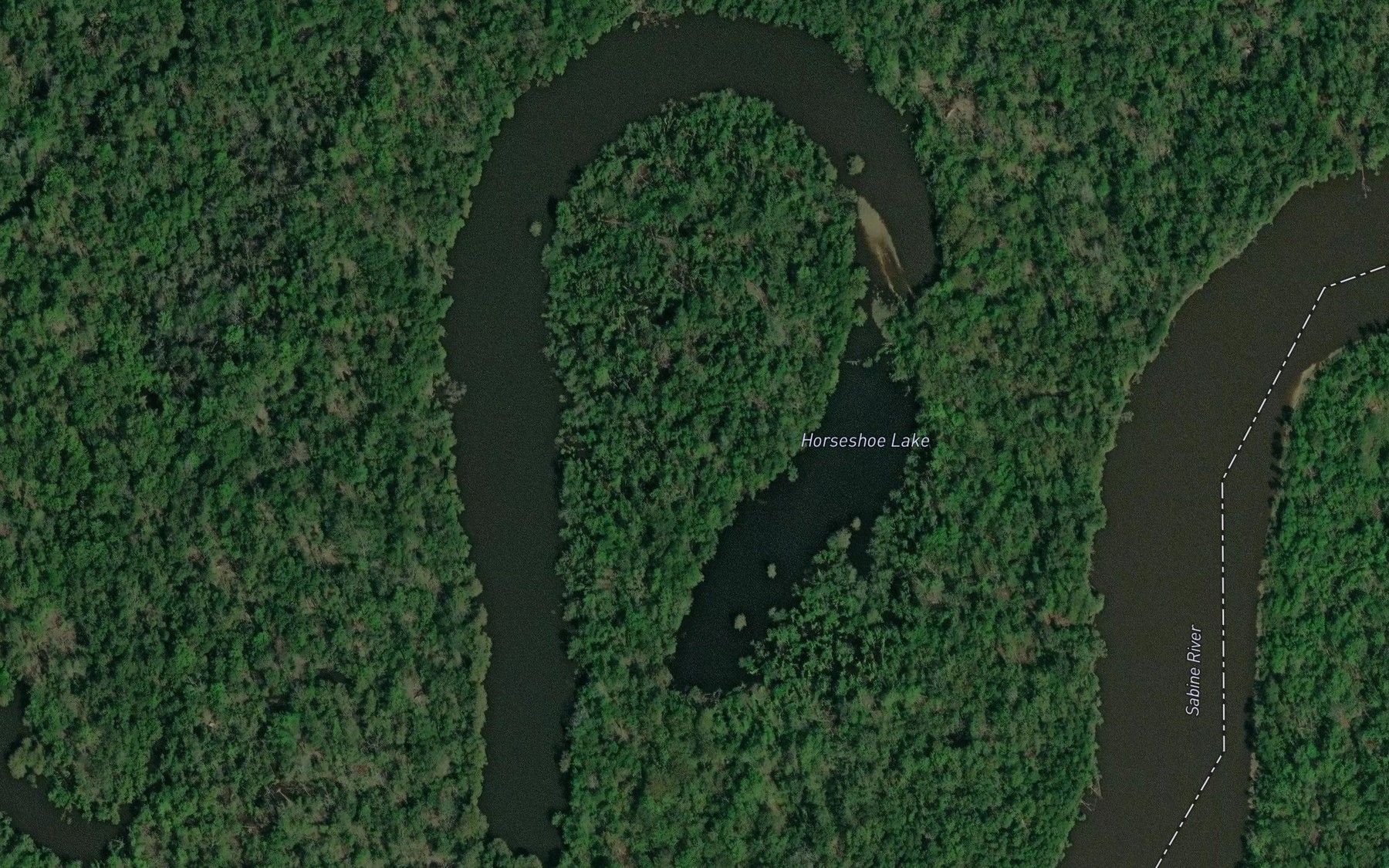 Satellite map of the Horseshoe Lake