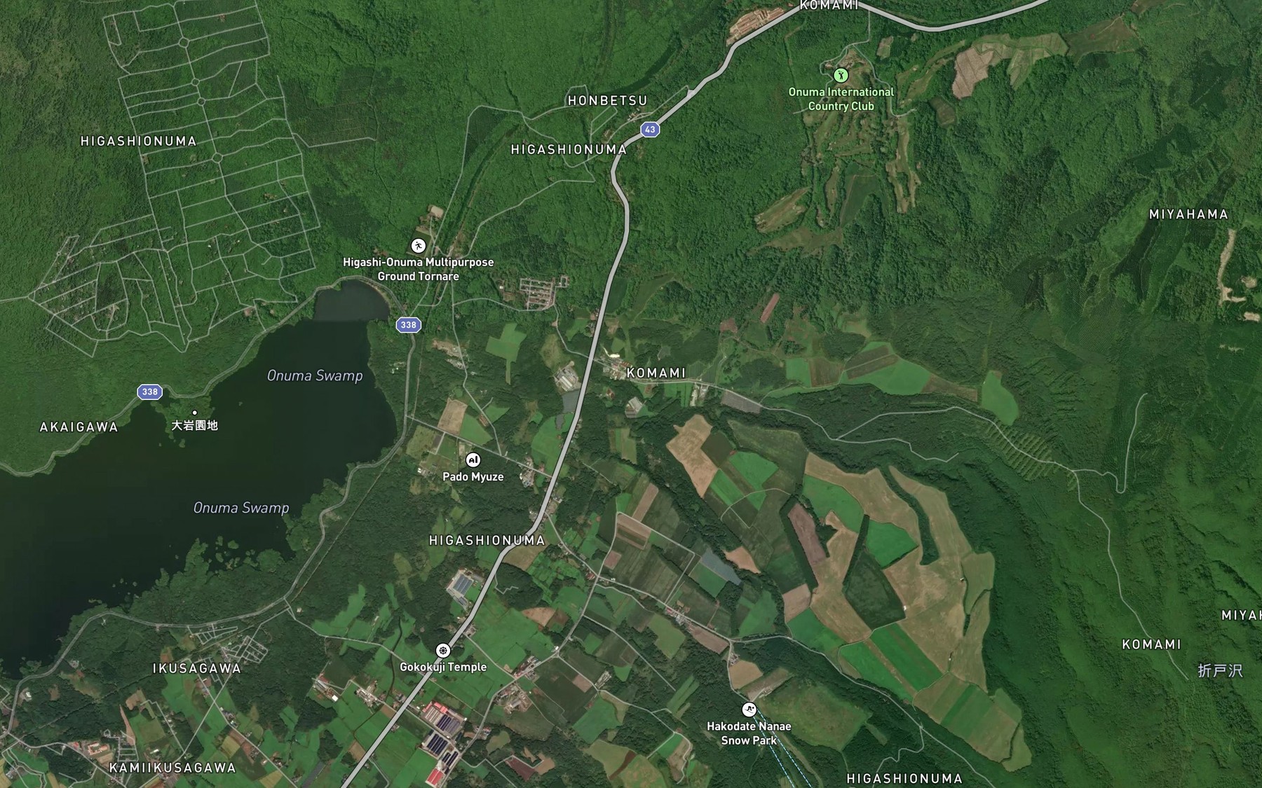 Satellite map of the Shojin Gawa