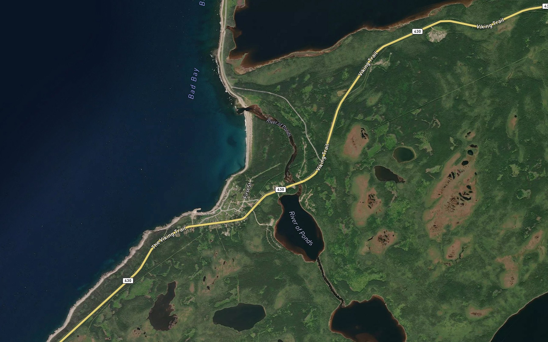 Satellite map of the River of Ponds