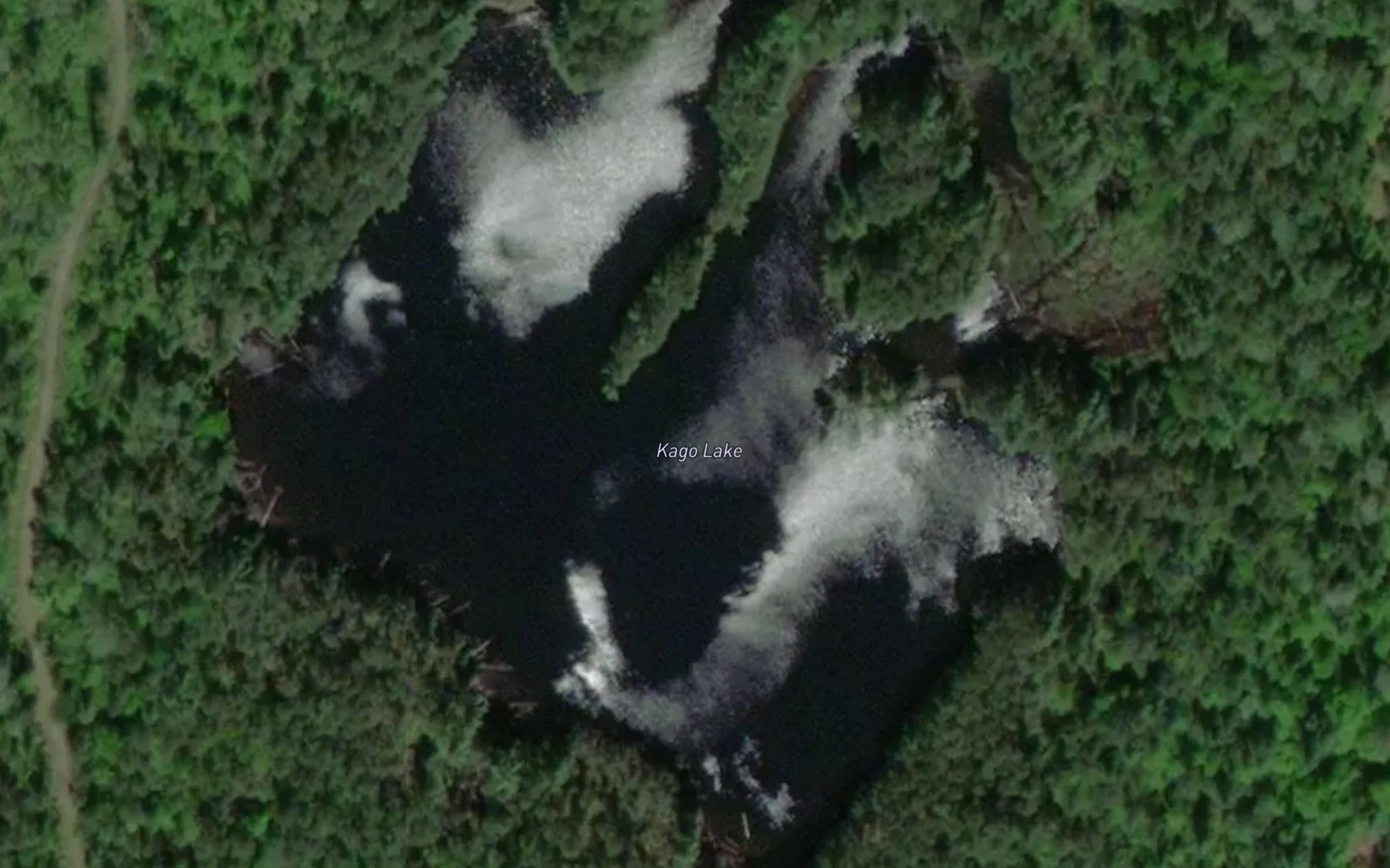 Satellite map of the Kago Lake