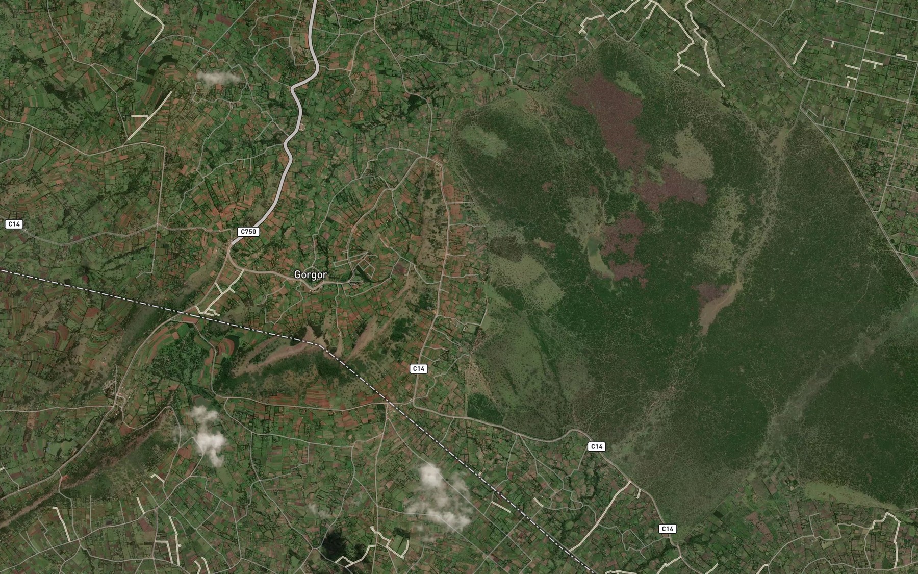 Satellite map of the Chepsembei Dam