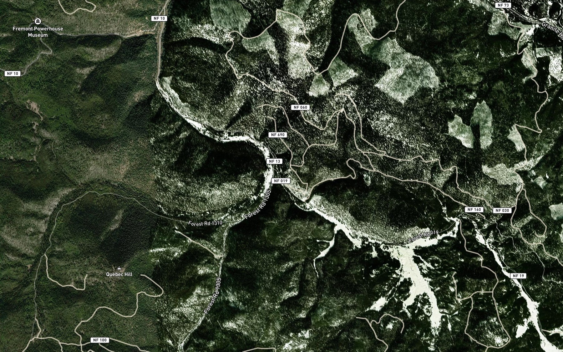 Satellite map of the Beaver Creek