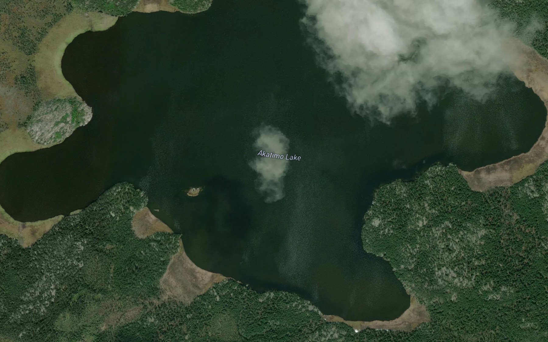 Satellite map of the Akatimo Lake
