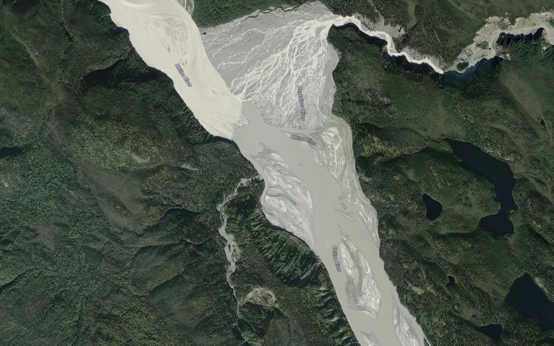 Satellite map of the Nerelna Creek