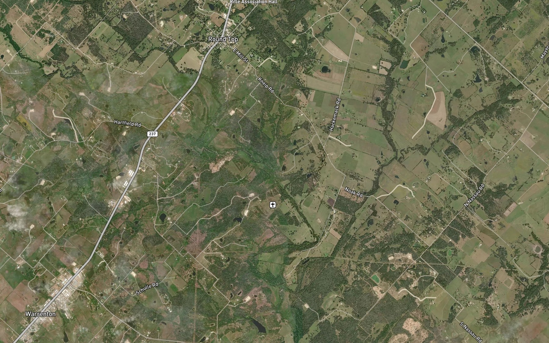 Satellite map of the Rocky Creek