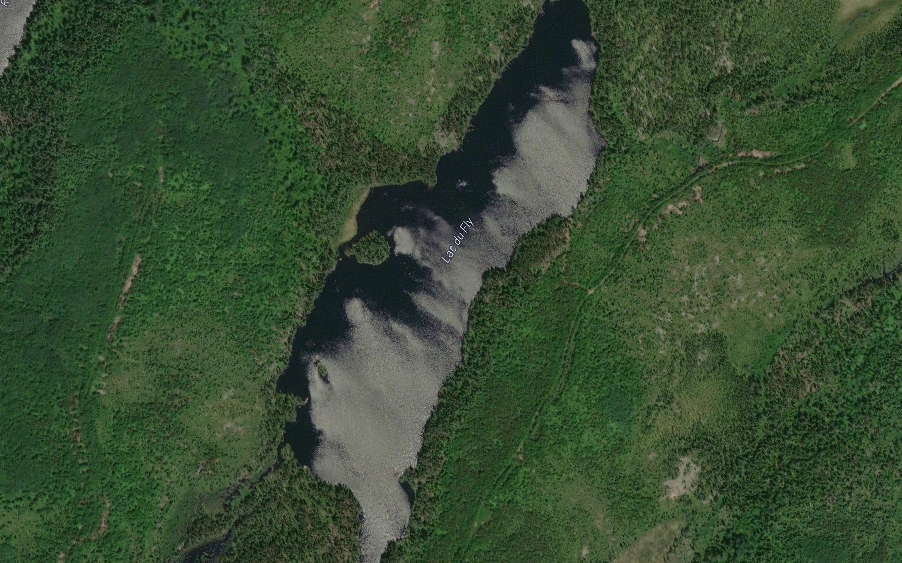 Satellite map of the Lac du Fly