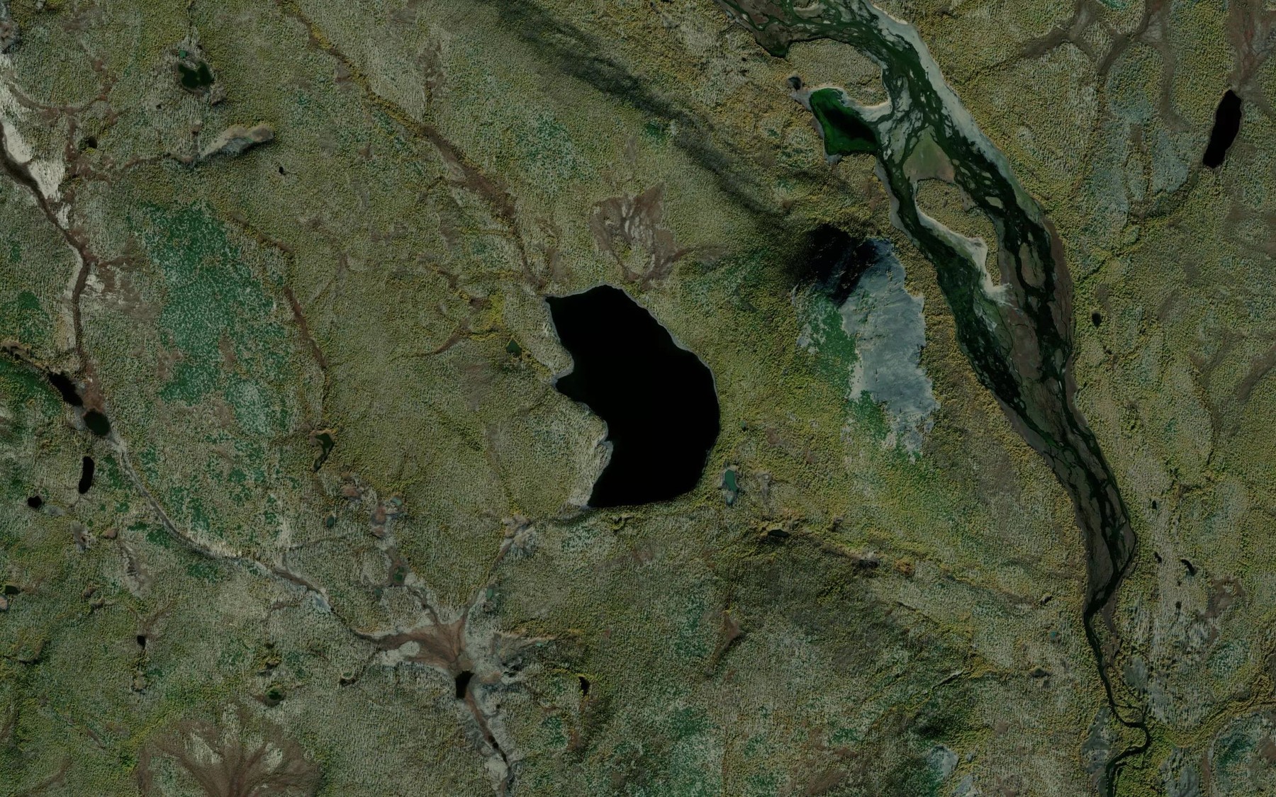 Satellite map of the Ozero Khisichan