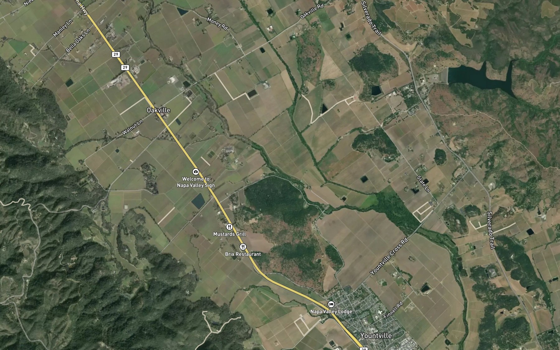 Satellite map of the Lincoln Creek