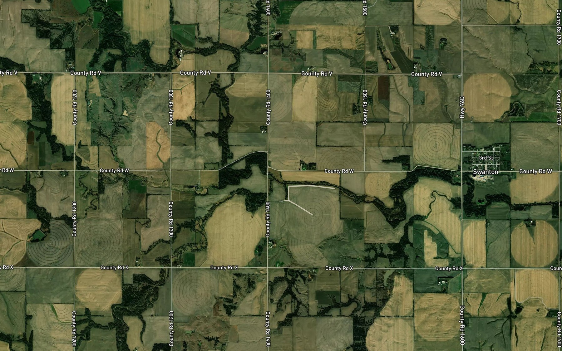 Satellite map of the North Fork Swan Creek