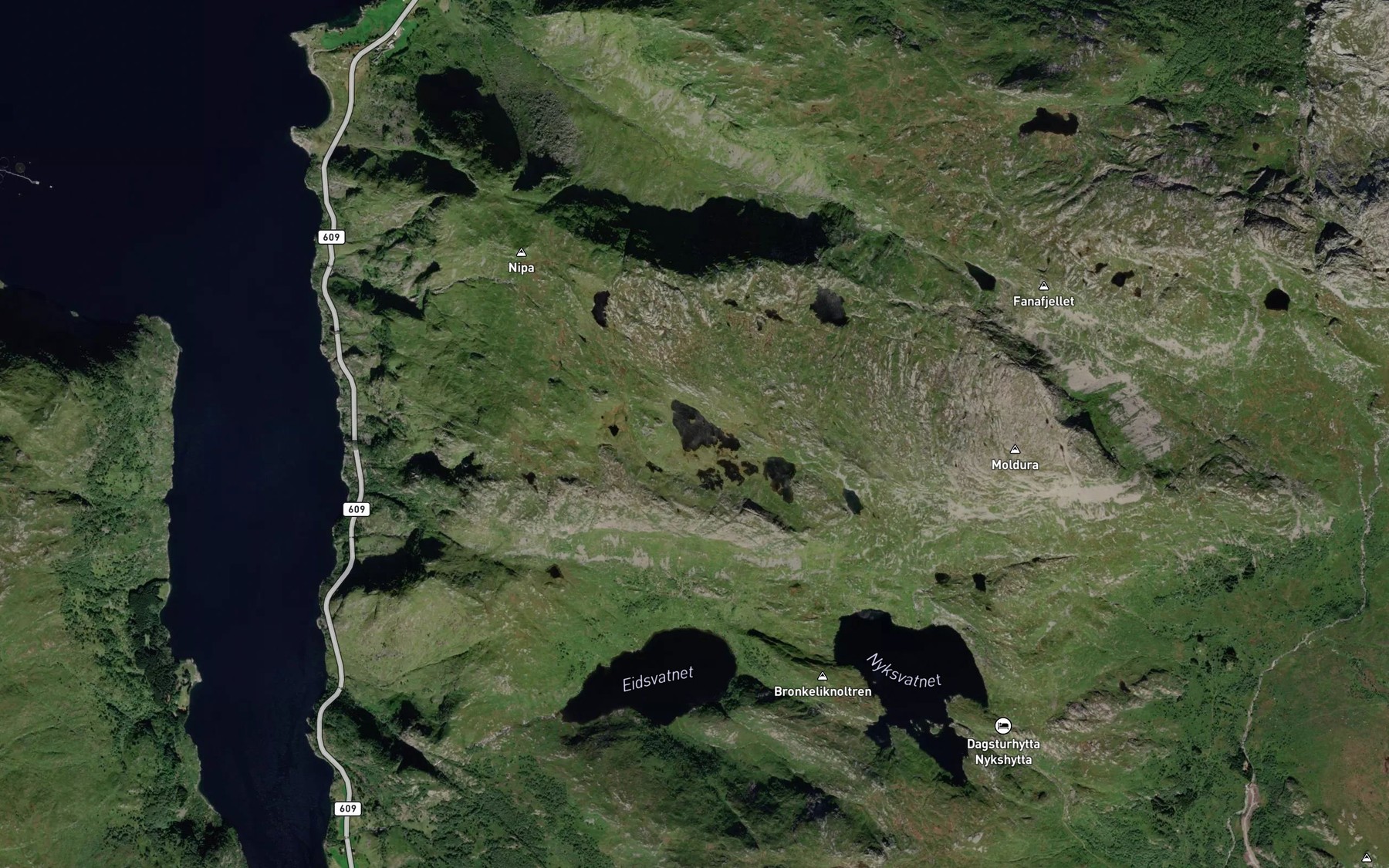 Satellite map of the Nyksvatna