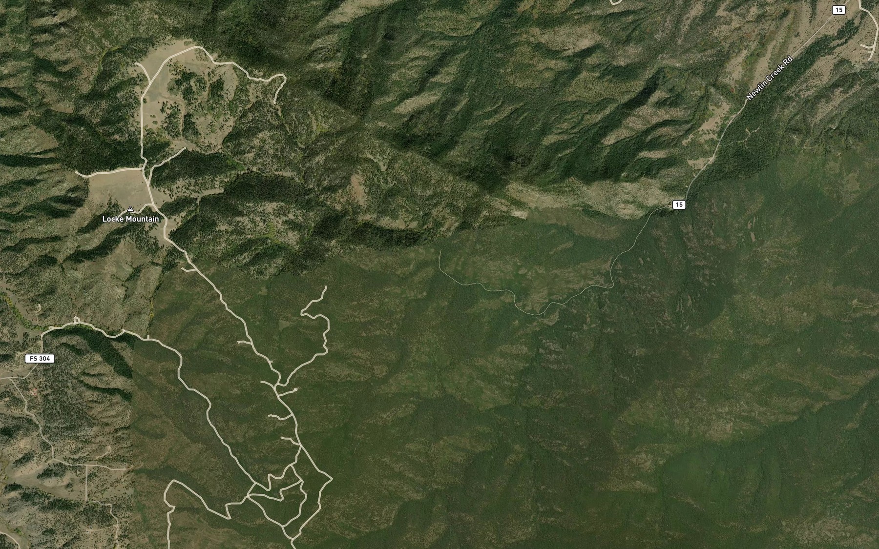 Satellite map of the Third Newlin Creek