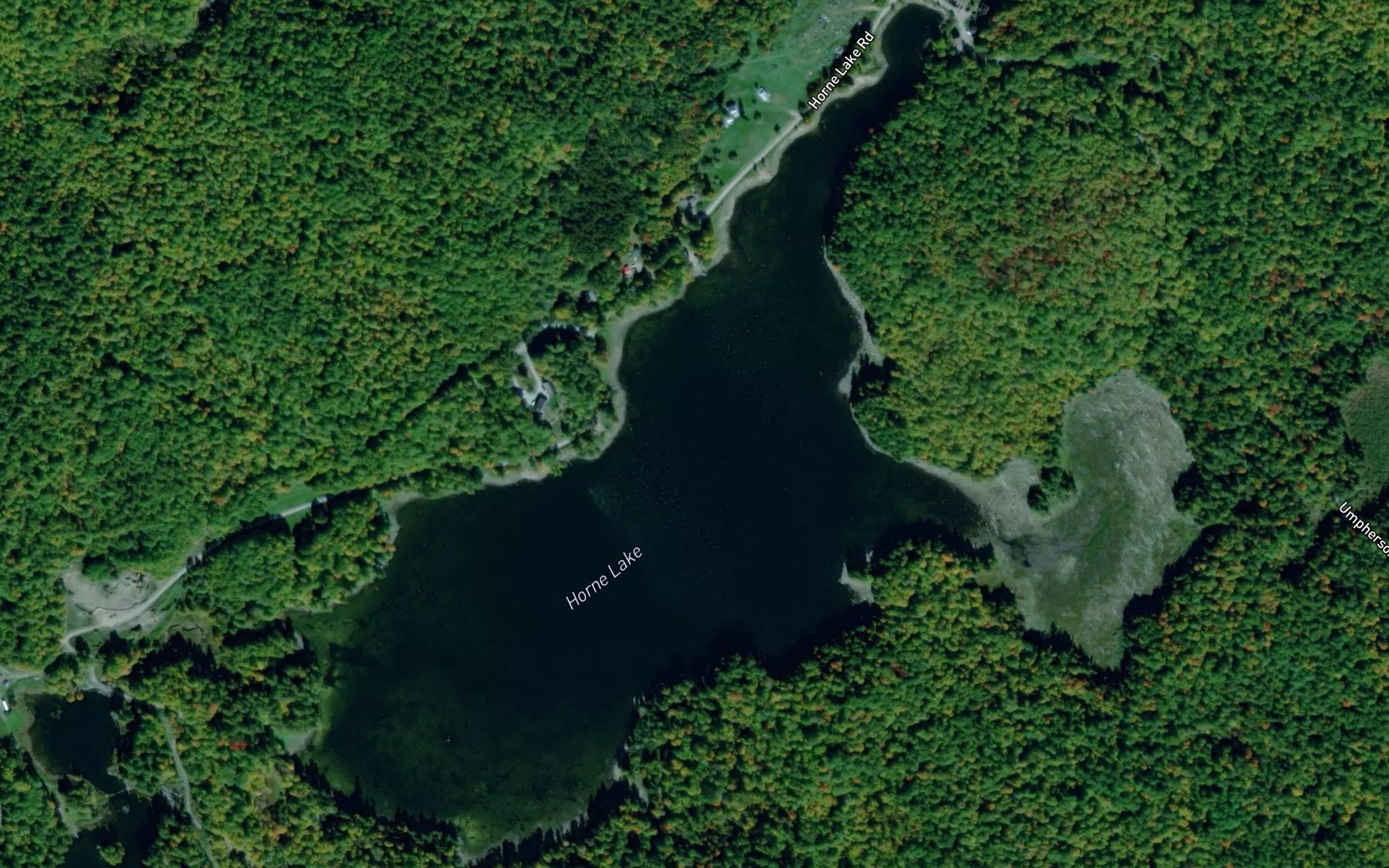 Satellite map of the Horne Lake