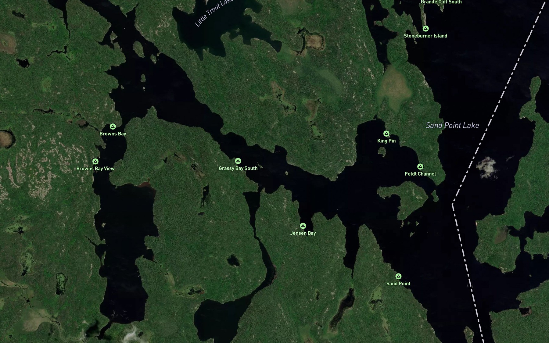 Satellite map of the Grassy Bay