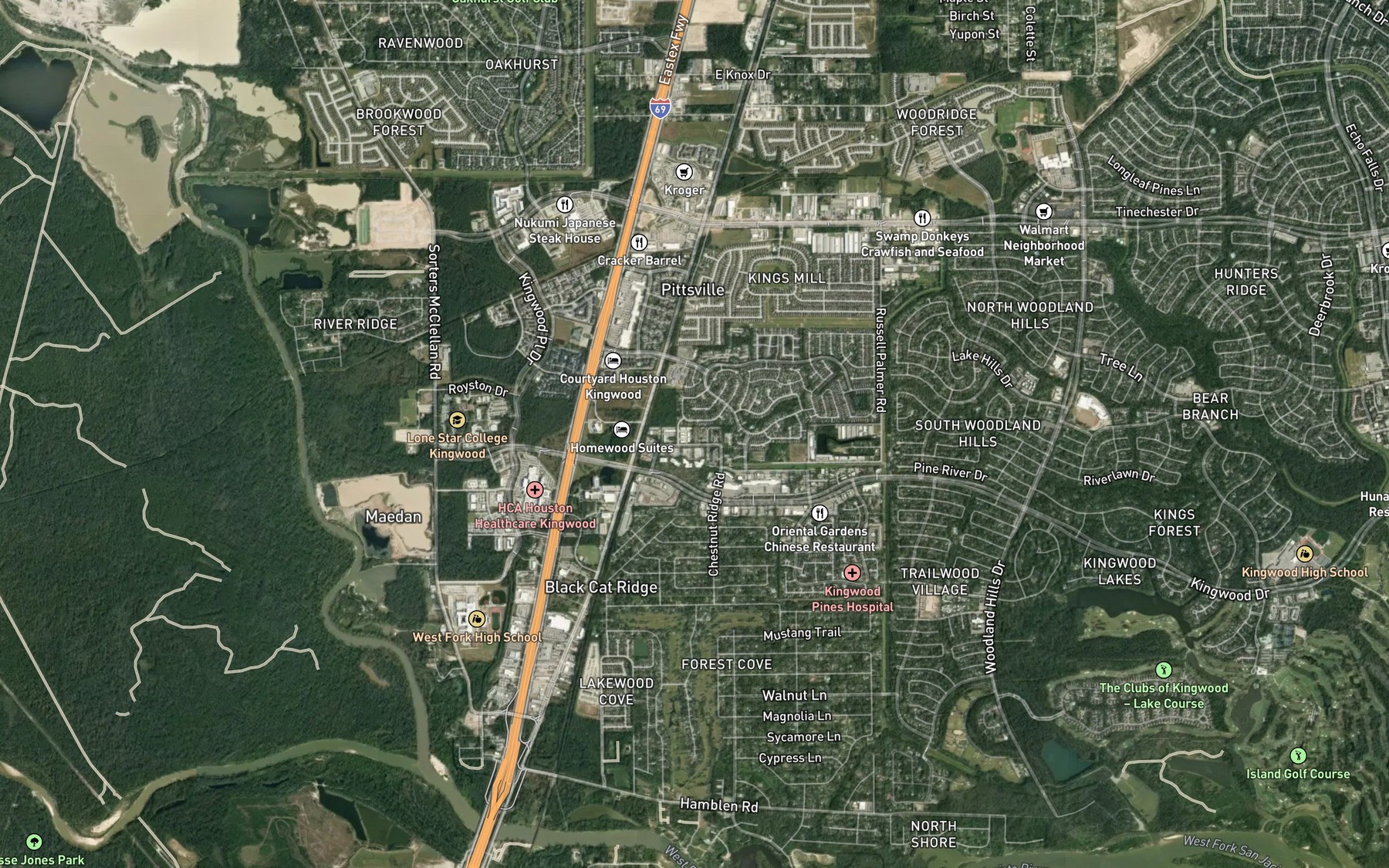 Satellite map of the Artesian Slough