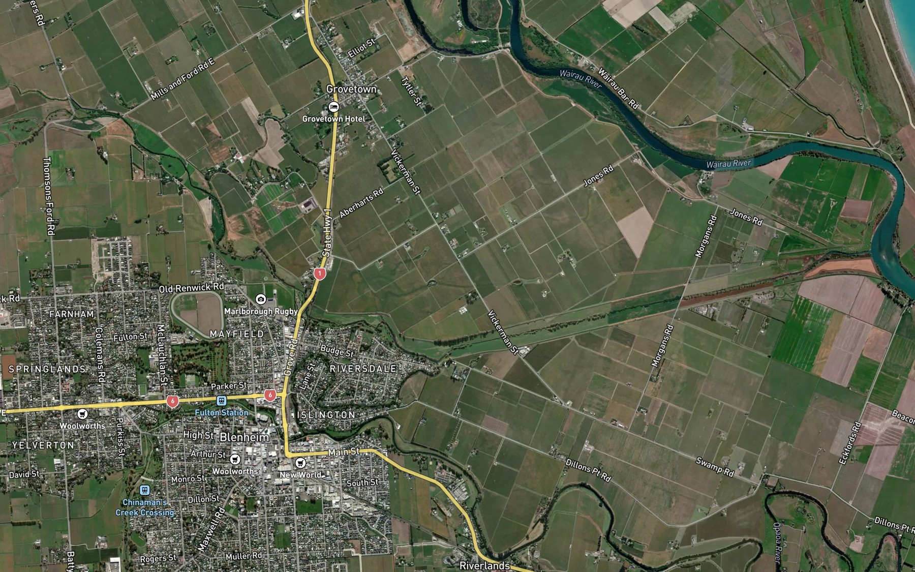 Satellite map of the Roses Overflow
