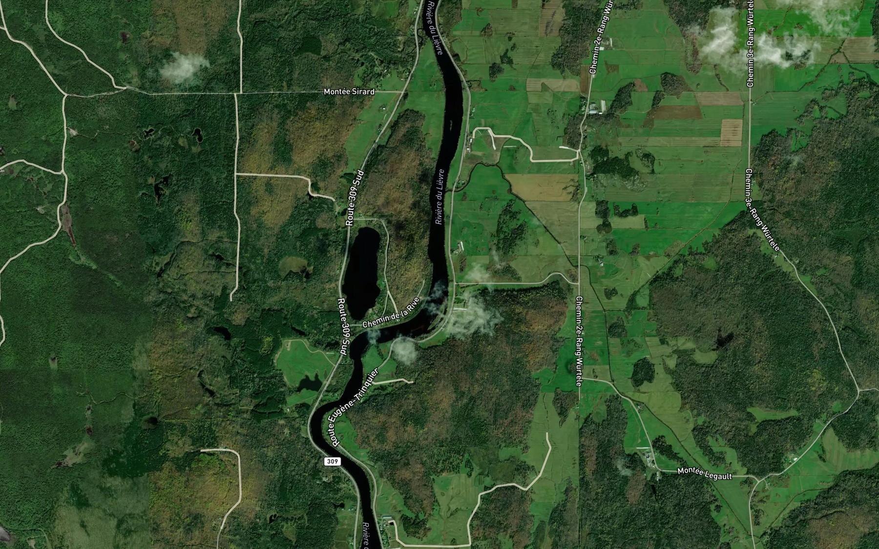 Satellite map of the Cours d'eau Belec
