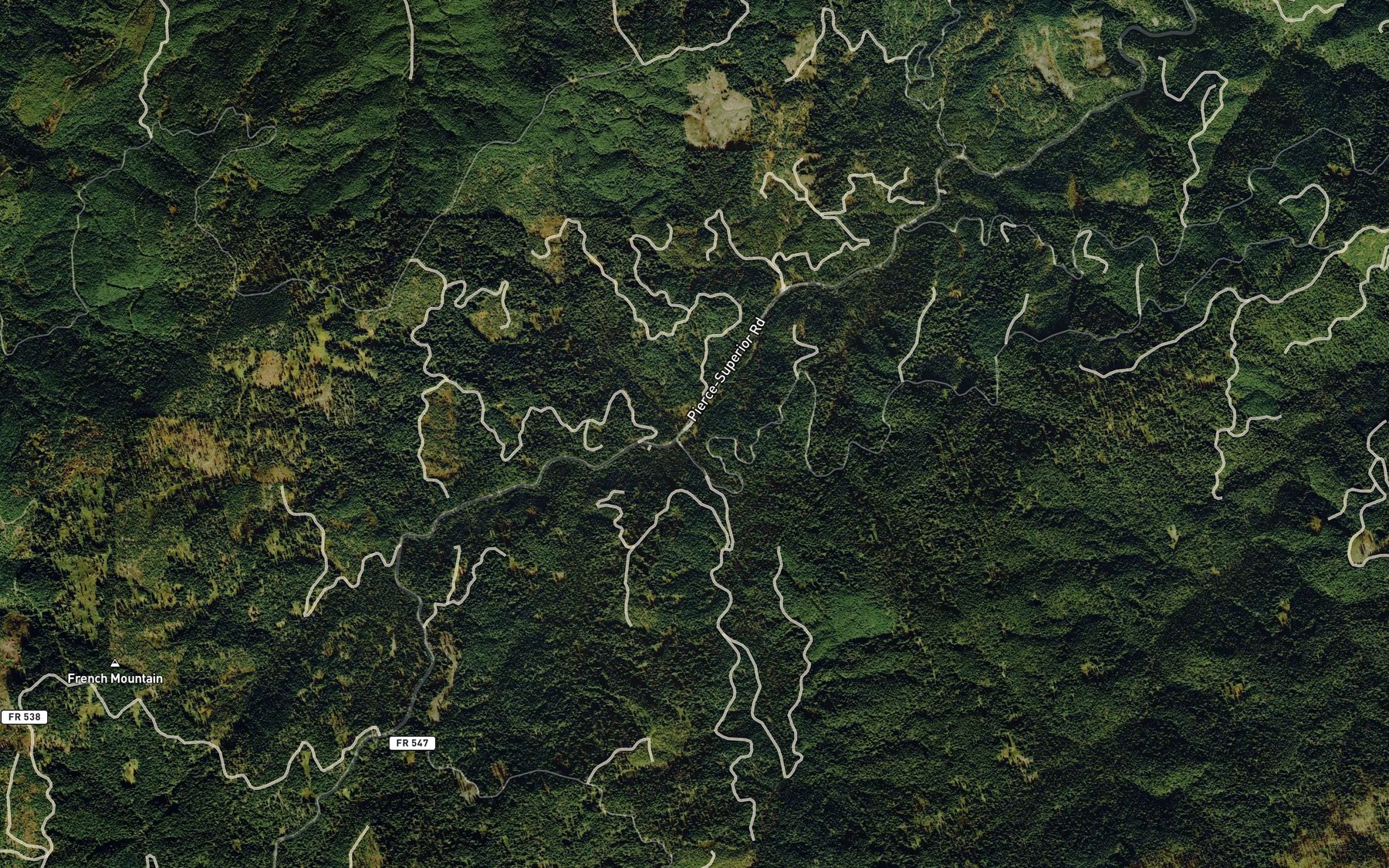 Satellite map of the East Fork French Creek