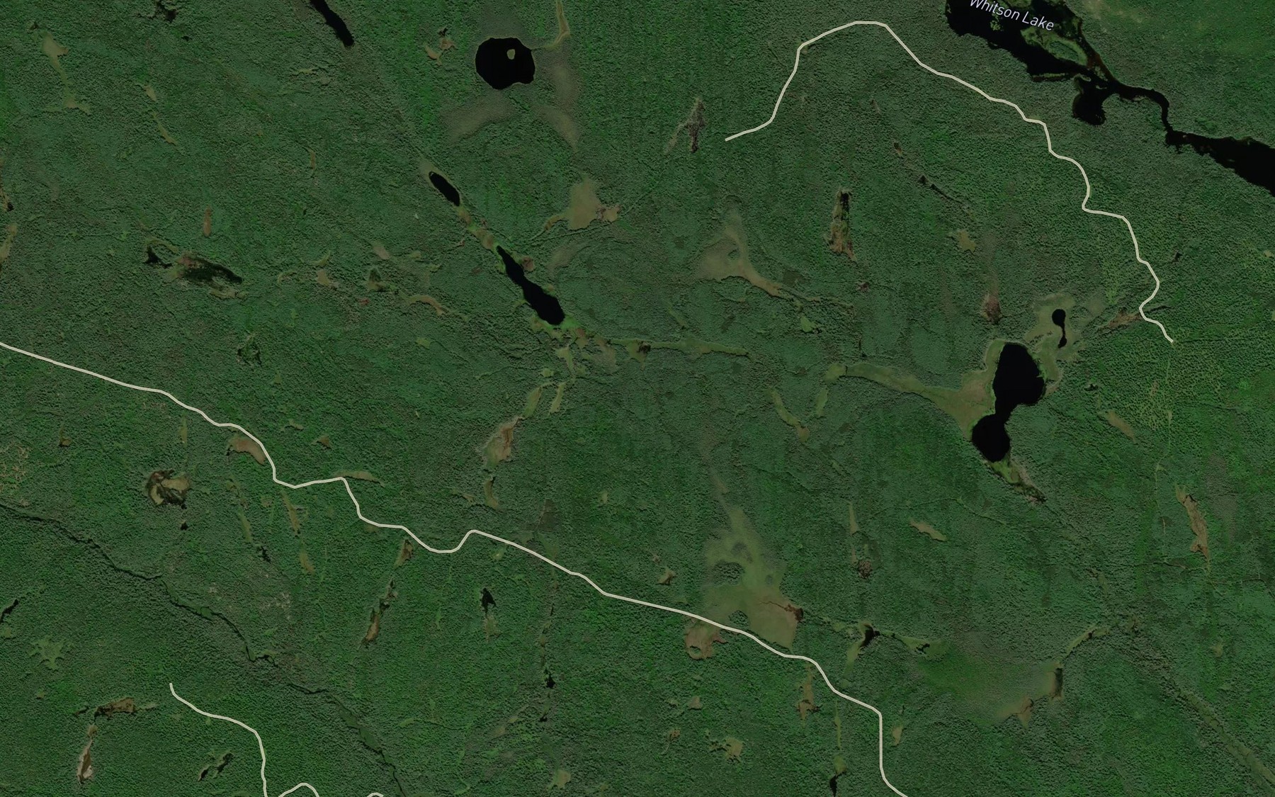 Satellite map of the Mathews Creek