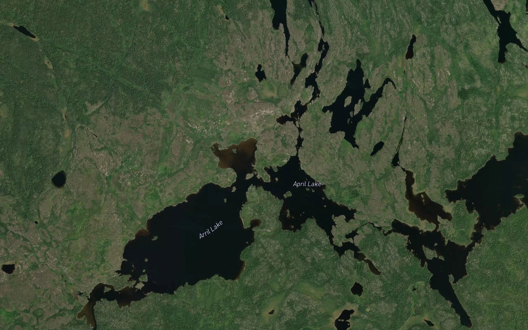 Satellite map of the Dawn Creek