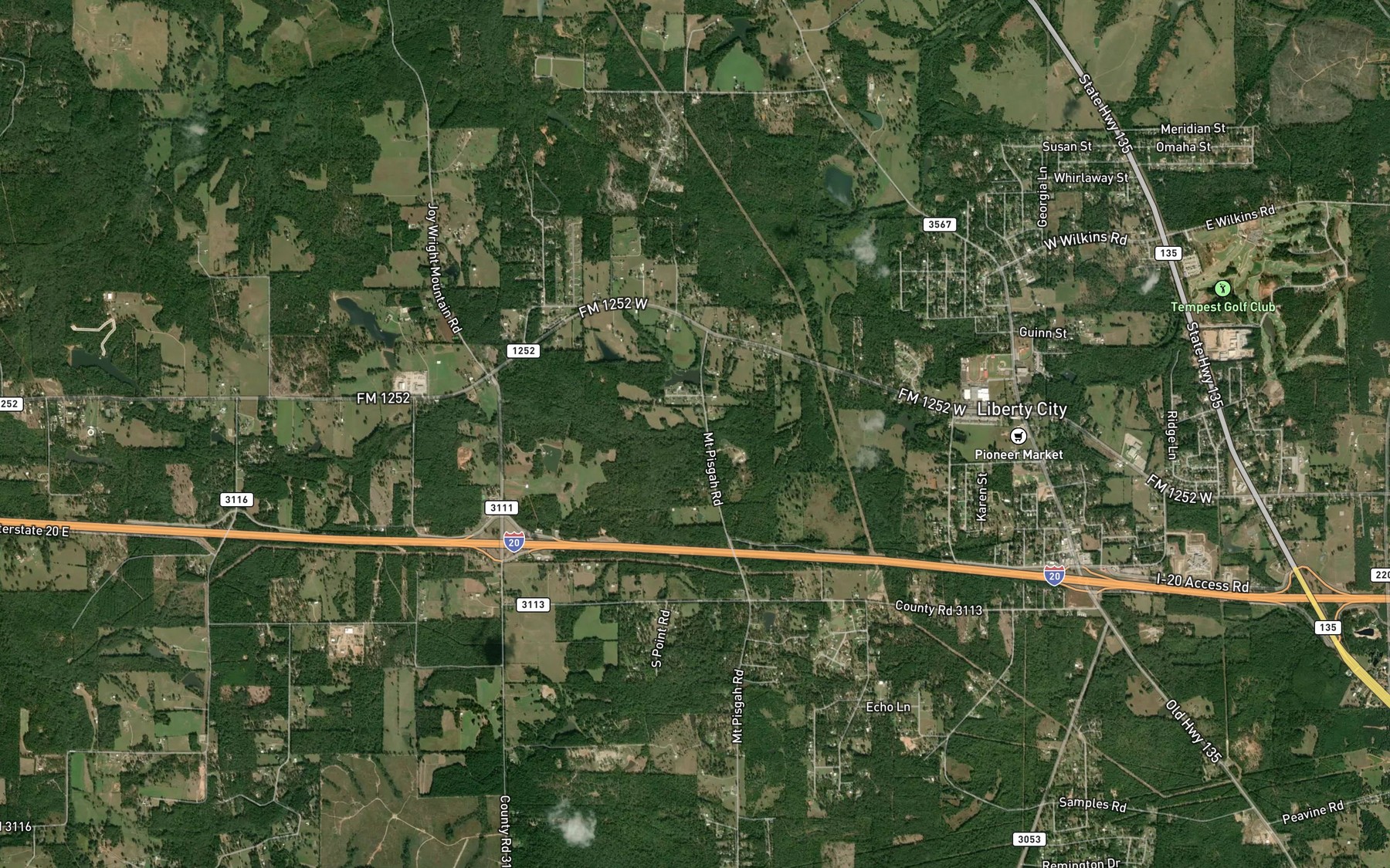 Satellite map of the Belle Creek