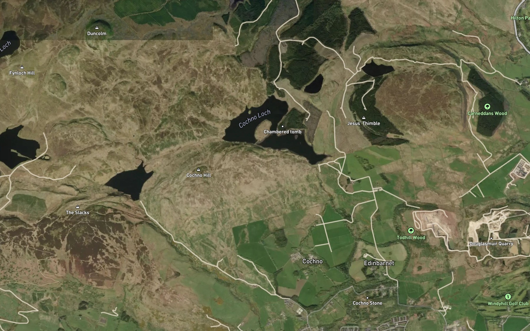 Satellite map of the Cochno Loch