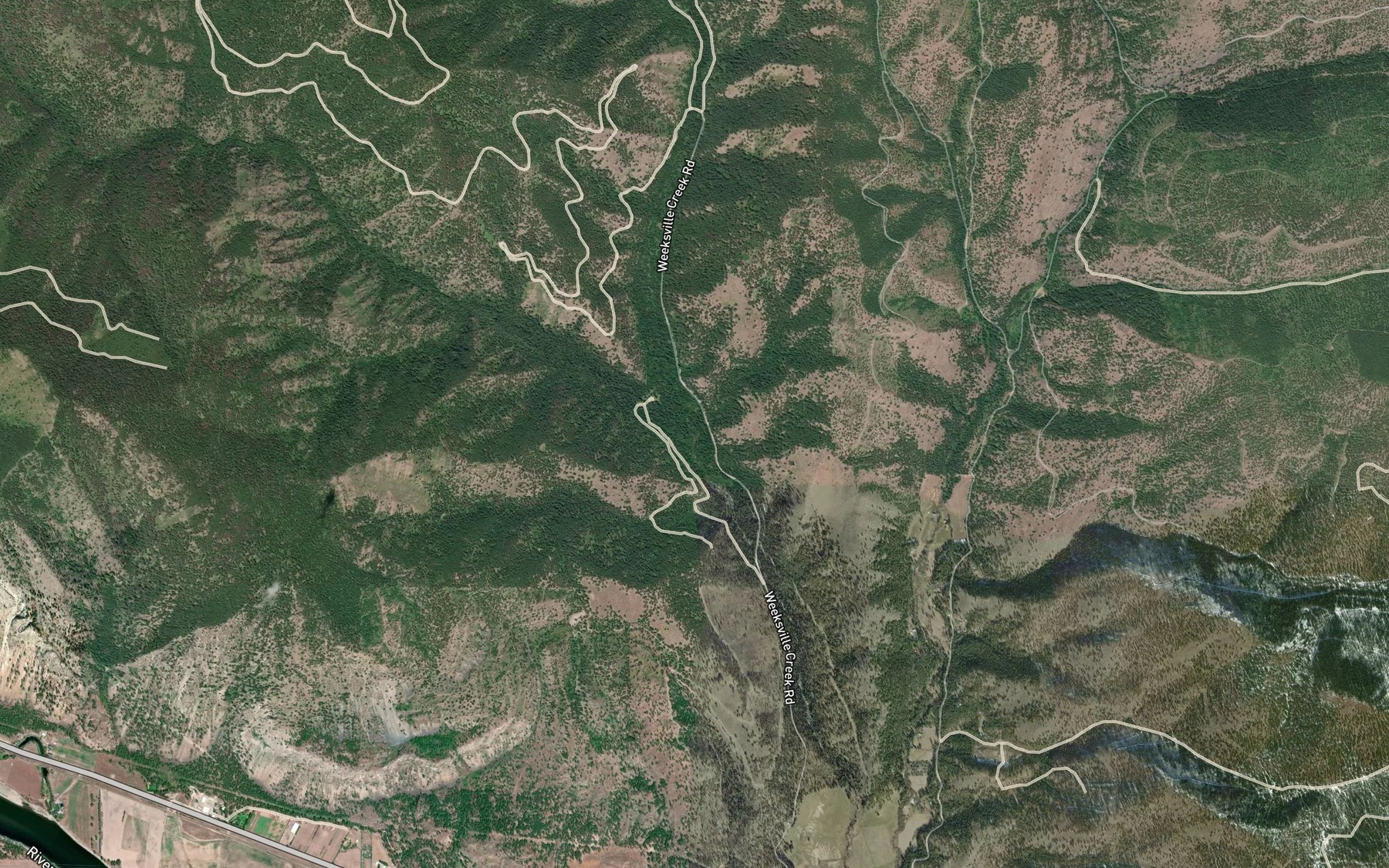 Satellite map of the Spring Creek