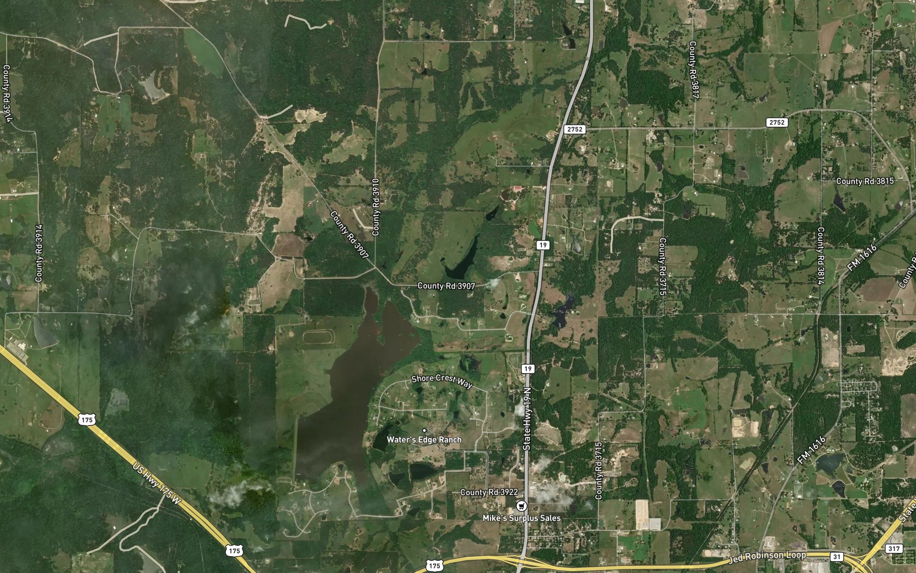 Satellite map of the Cox Lake