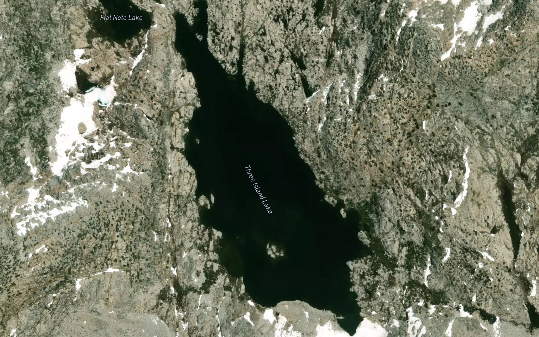 Satellite map of the Three Island Lake