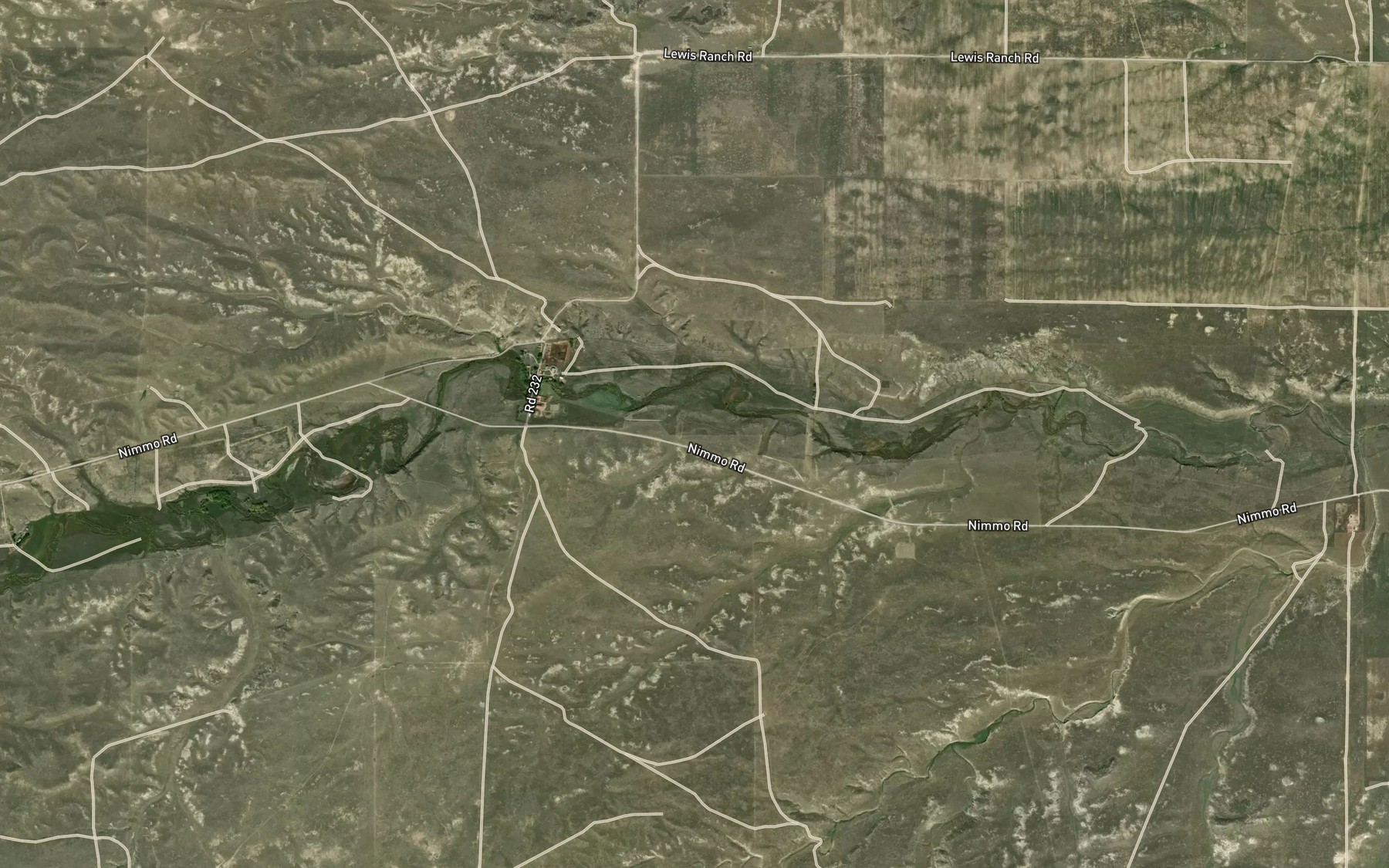 Satellite map of the Carey Horse Creek Ditch Number 5