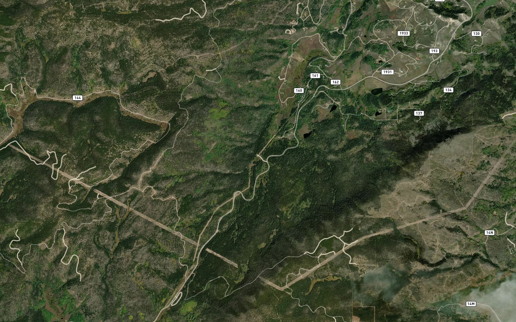 Satellite map of the Devils Slide Creek