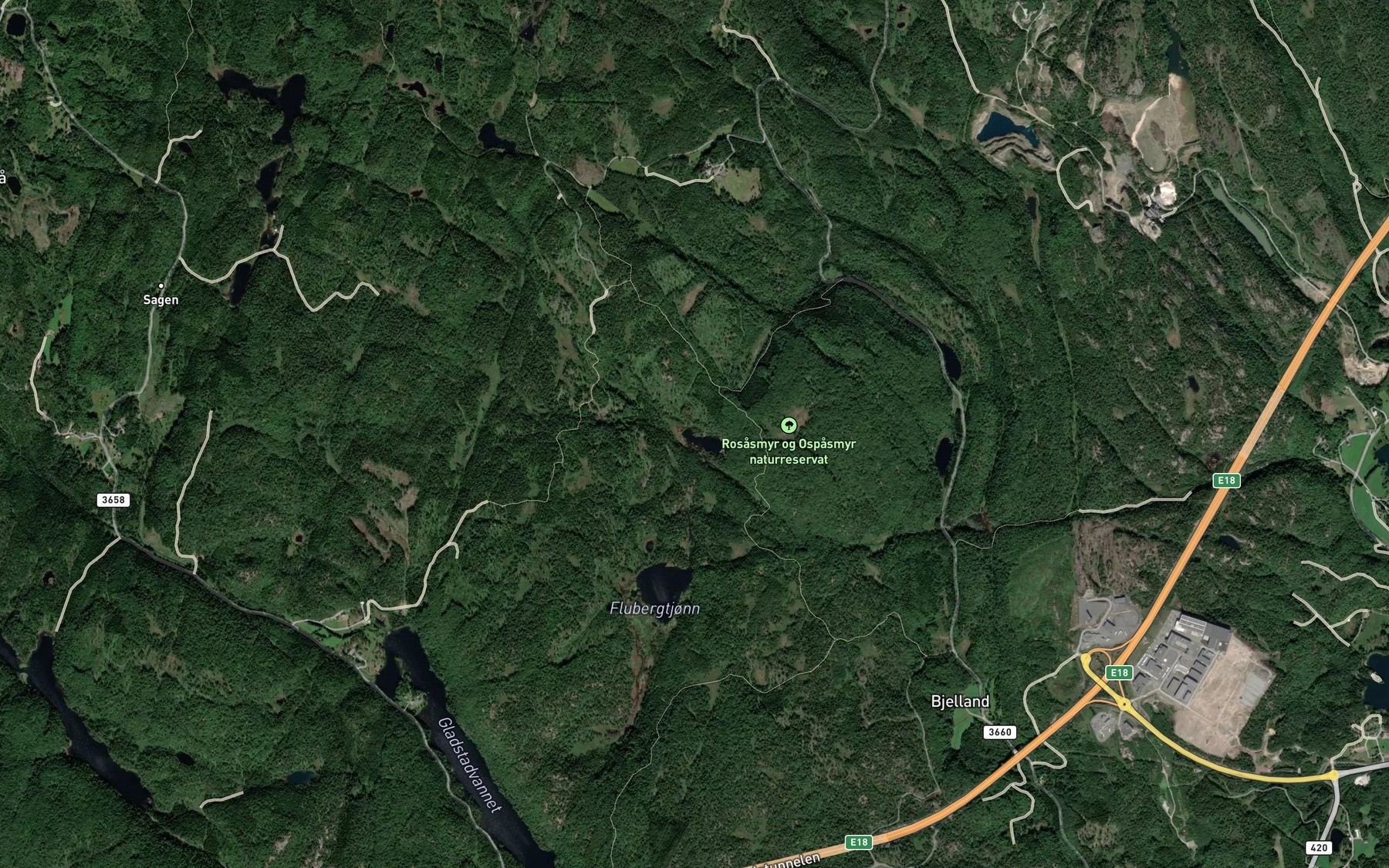 Satellite map of the Sauetjonn