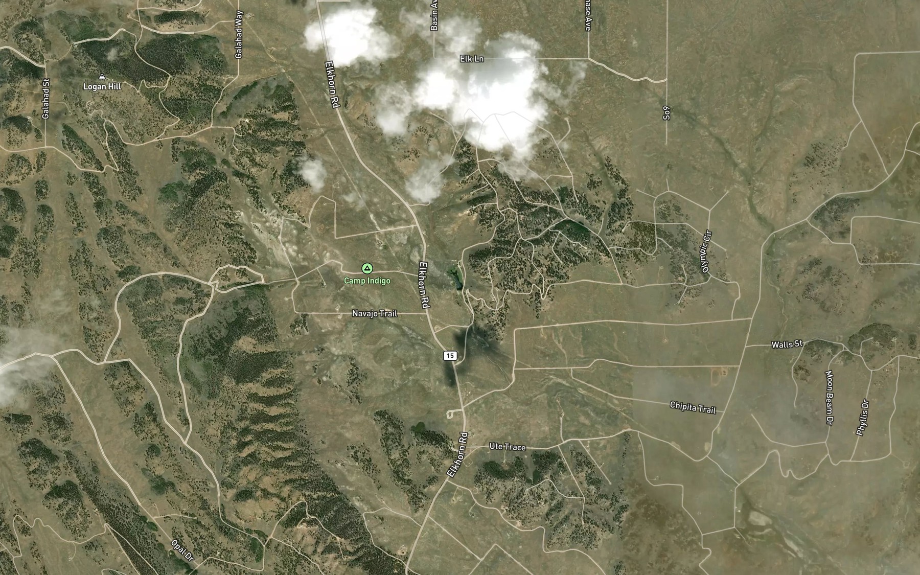 Satellite map of the Chalcedony Spring