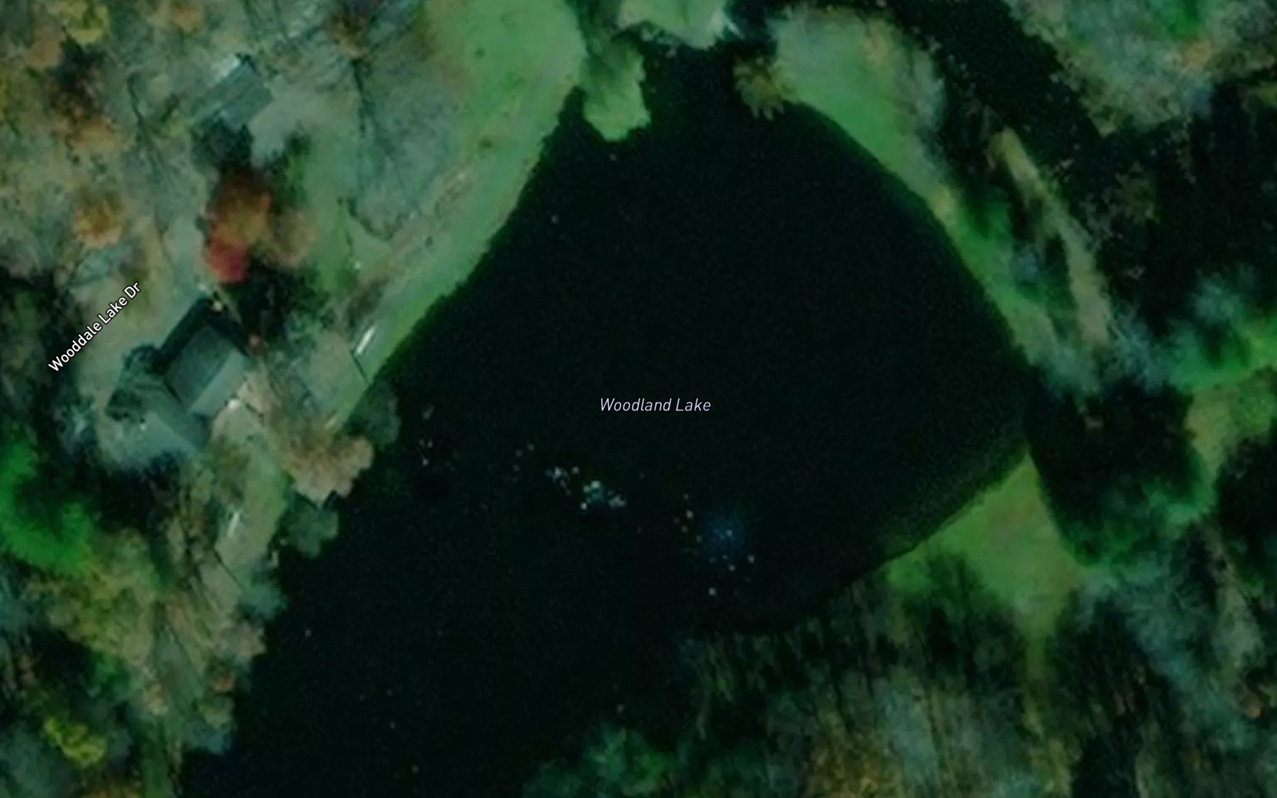 Satellite map of the Woodland Lake