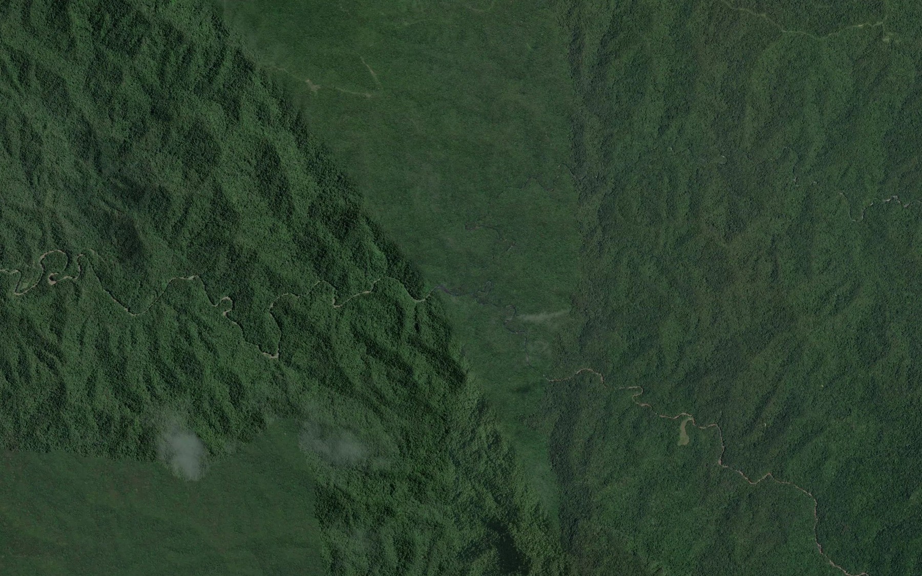 Satellite map of the Ua-Ule Creek